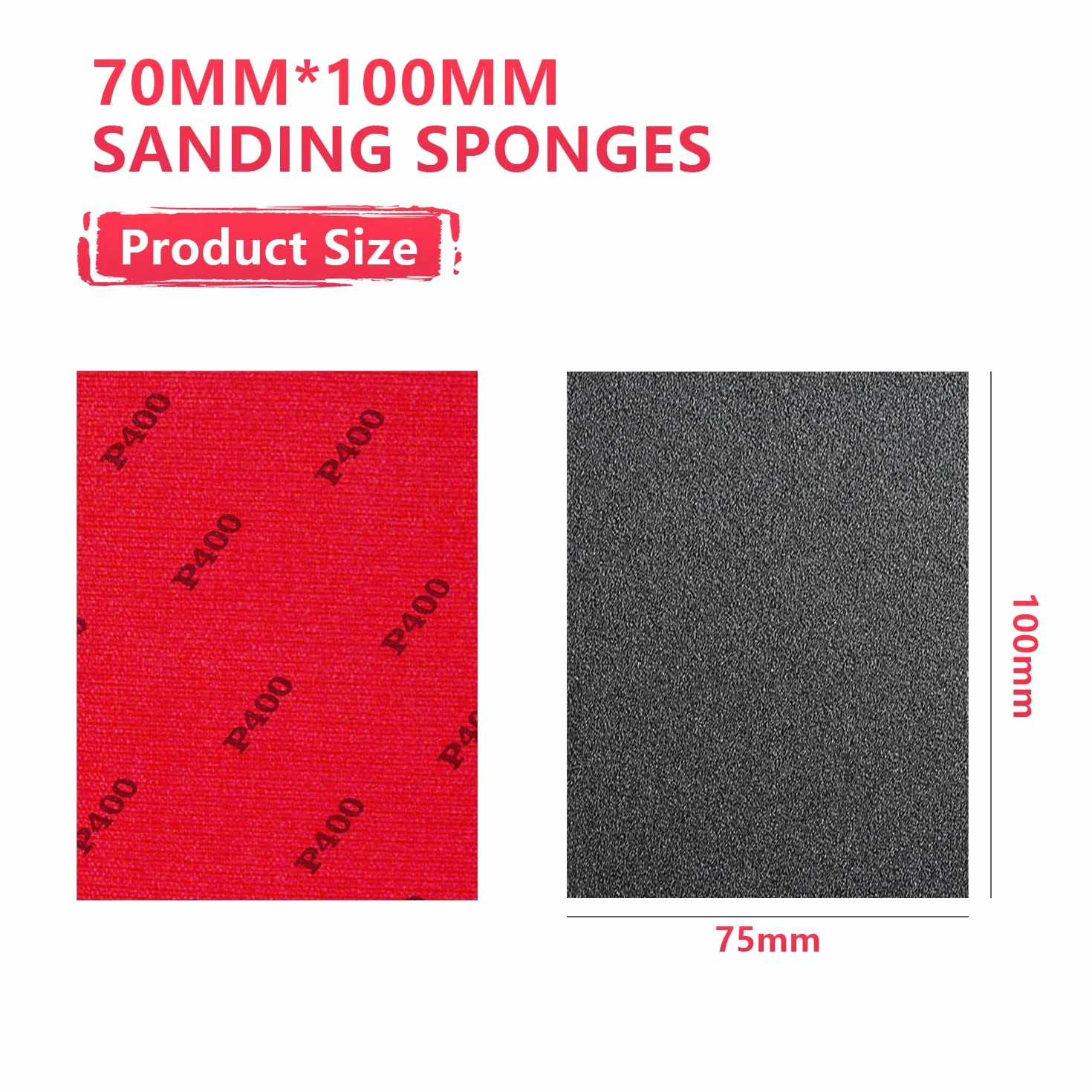 Zestaw 36 gąbek szlifierskich 75 mm x 100 mm, gąbka do szlifowania na mokro, ziarnistość P1200-1500, blok szlifierski do lakieru samochodowego, gąbka szlifierska do metalu, modelarstwa, lakieru