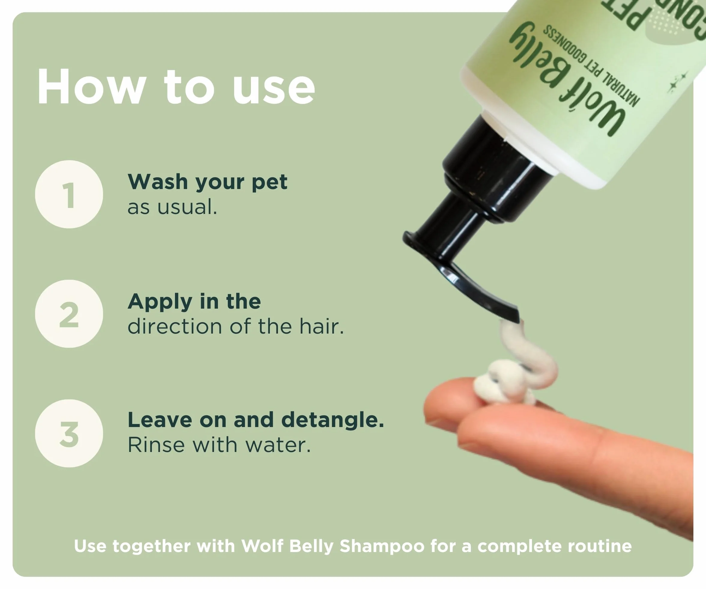 Wolf Belly – Odżywka ułatwiająca rozczesywanie dla psów i kotów (300 ml) | Zmiękcza, nawilża i ułatwia szczotkowanie | Aloes i białka roślinne | Idealna dla skóry wrażliwej – Wyprodukowano w Europie