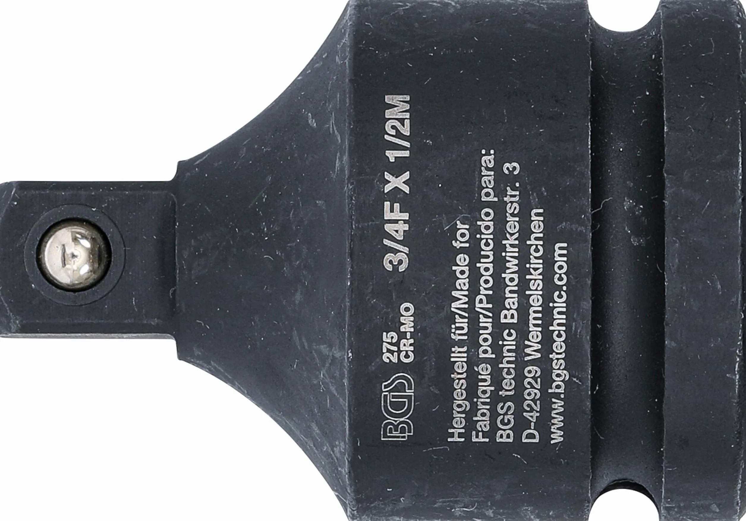 BGS 275 Adapter udarowego klucza nasadowego gniazdo czworokątne 20 mm (3/4") trzpień czworokątny 12,5 mm (1/2")