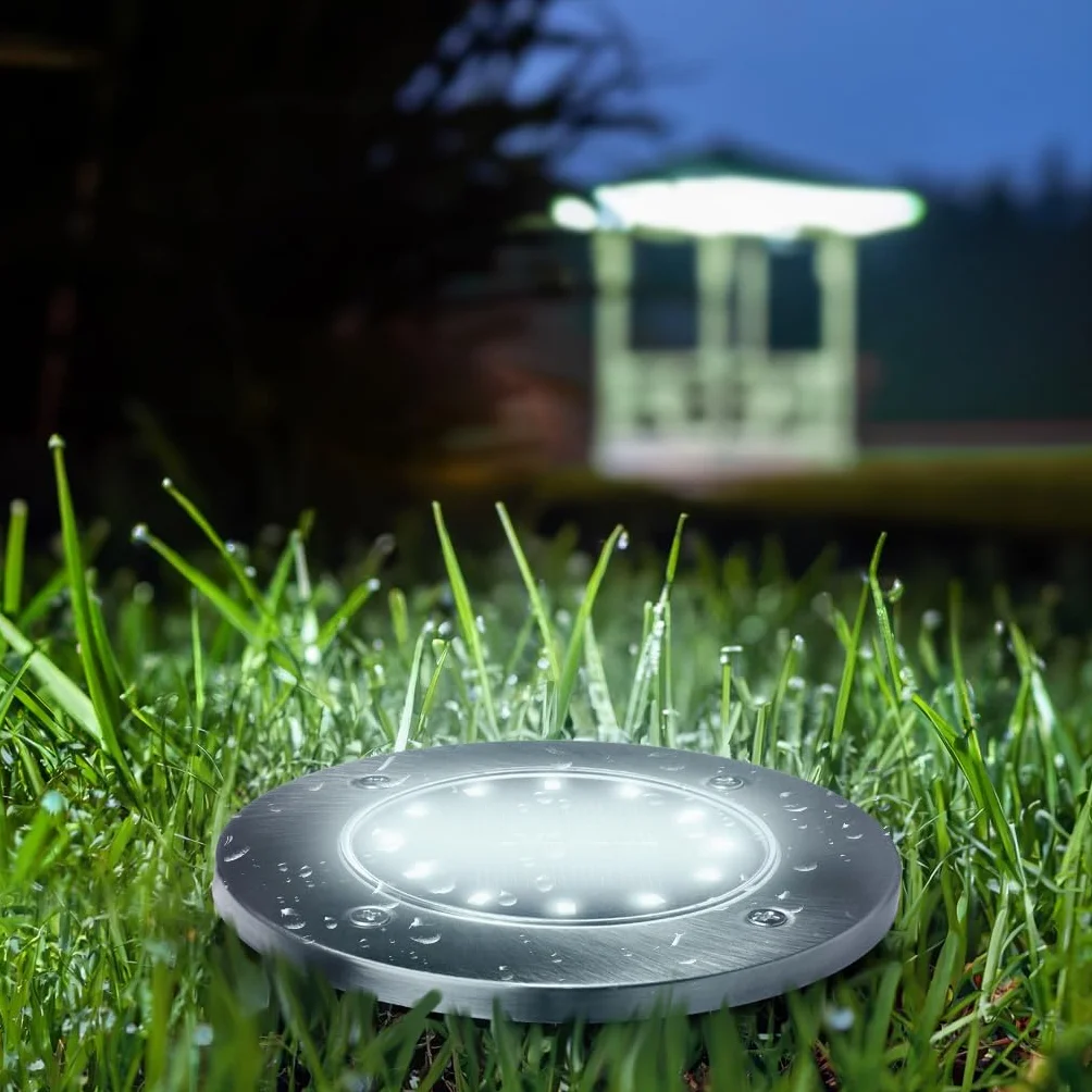 Maclean MCE318 6-pak lamp solarnych LED z kolcem do mocowania w ziemi, 12 diod LED SMD neutralna biel 4000K 0,7 W lampa solarna do oświetlenia ścieżek zewnętrznych, oświetlenie ogrodowe IP44 (6)