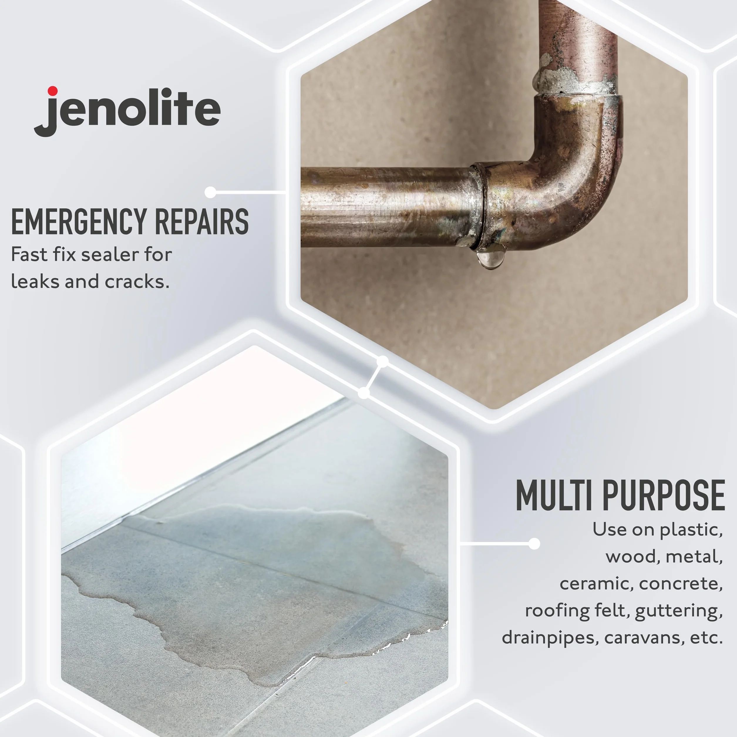 JENOLITE Stop Leak Sealer Spray, wodoodporny uszczelniacz, wypełniania, uszczelnia i zatrzymuje wycieki, przezroczysty, 400 ml