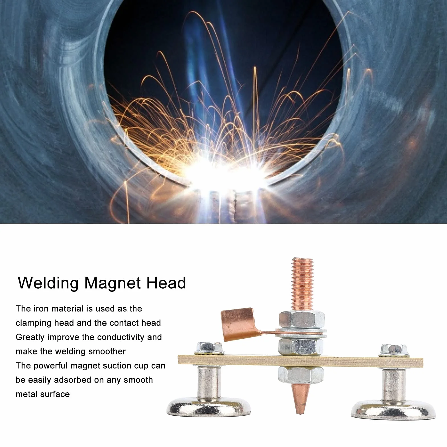 Głowica magnesu spawalniczego z przyssawką magnetyczną Spotter Żelazna płyta izolacyjna Spawarka Elektronarzędzie Trwałość i stabilność Wysokiej jakości materiały Spotter Narzędzia