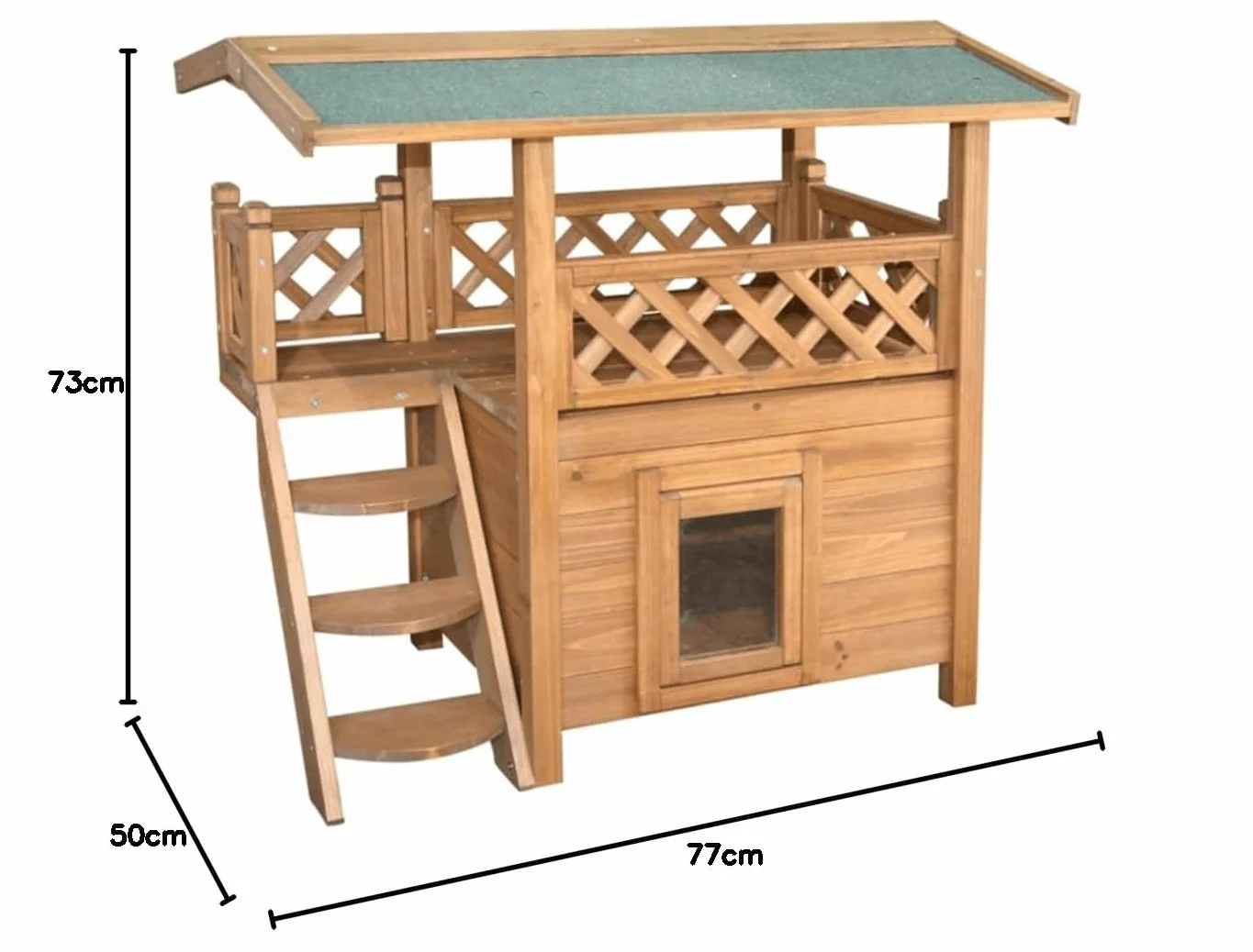 Kerbl Pet Lodge Domek dla Kota, Brązowy, 77 x 50 x 73 cm