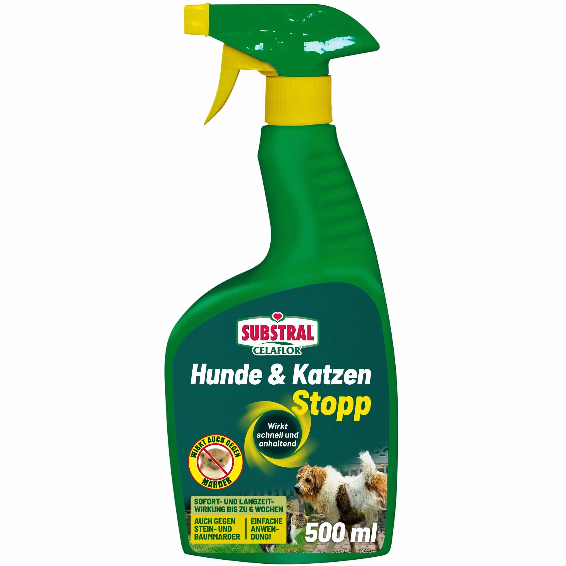 Substral Celaflor Stopp dla psów i kotów, 500 ml - spray do obrony, odstraszania i odpychania, z natychmiastowym działaniem