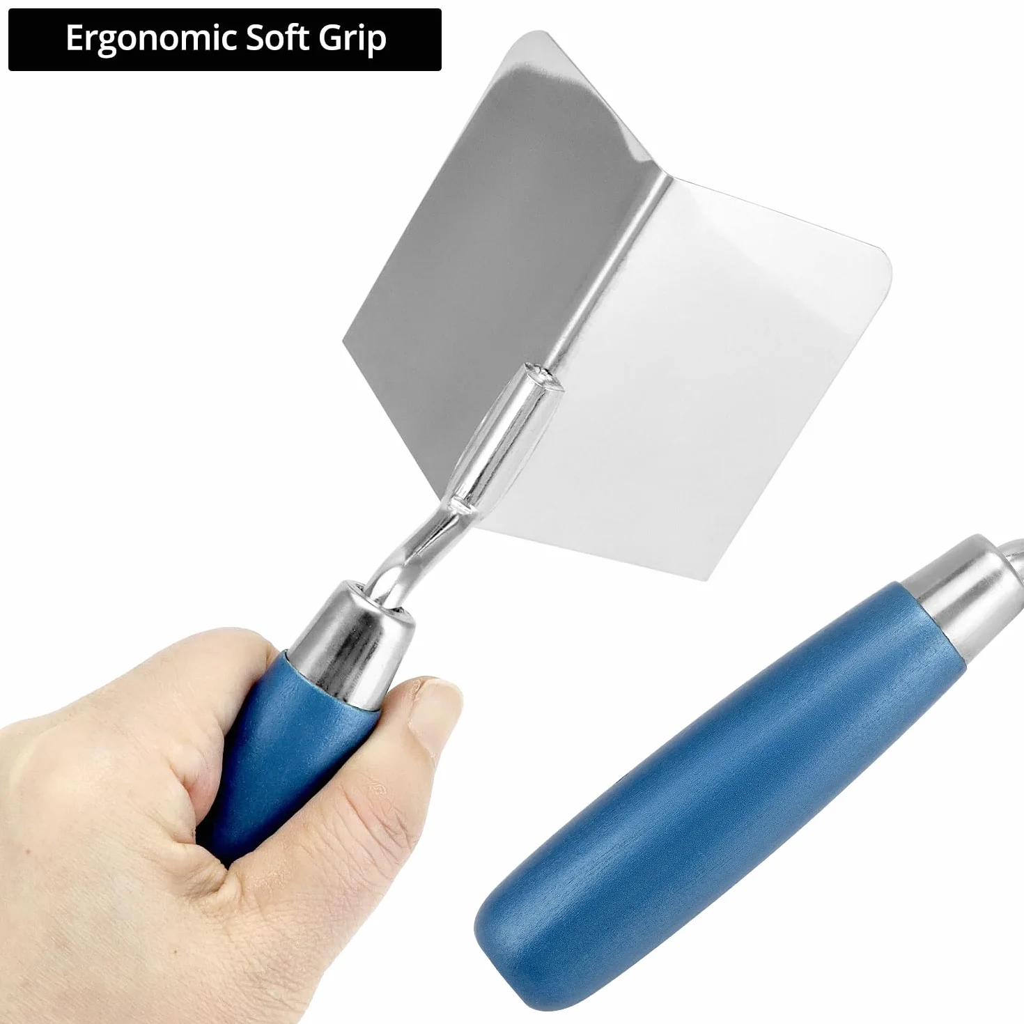 QWORK® Kielnia narożna 80 x 60 mm, wewnętrzna i zewnętrzna kielnia narożna, do profesjonalnego tynkowania, płyt kartonowo-gipsowych, 2 szt