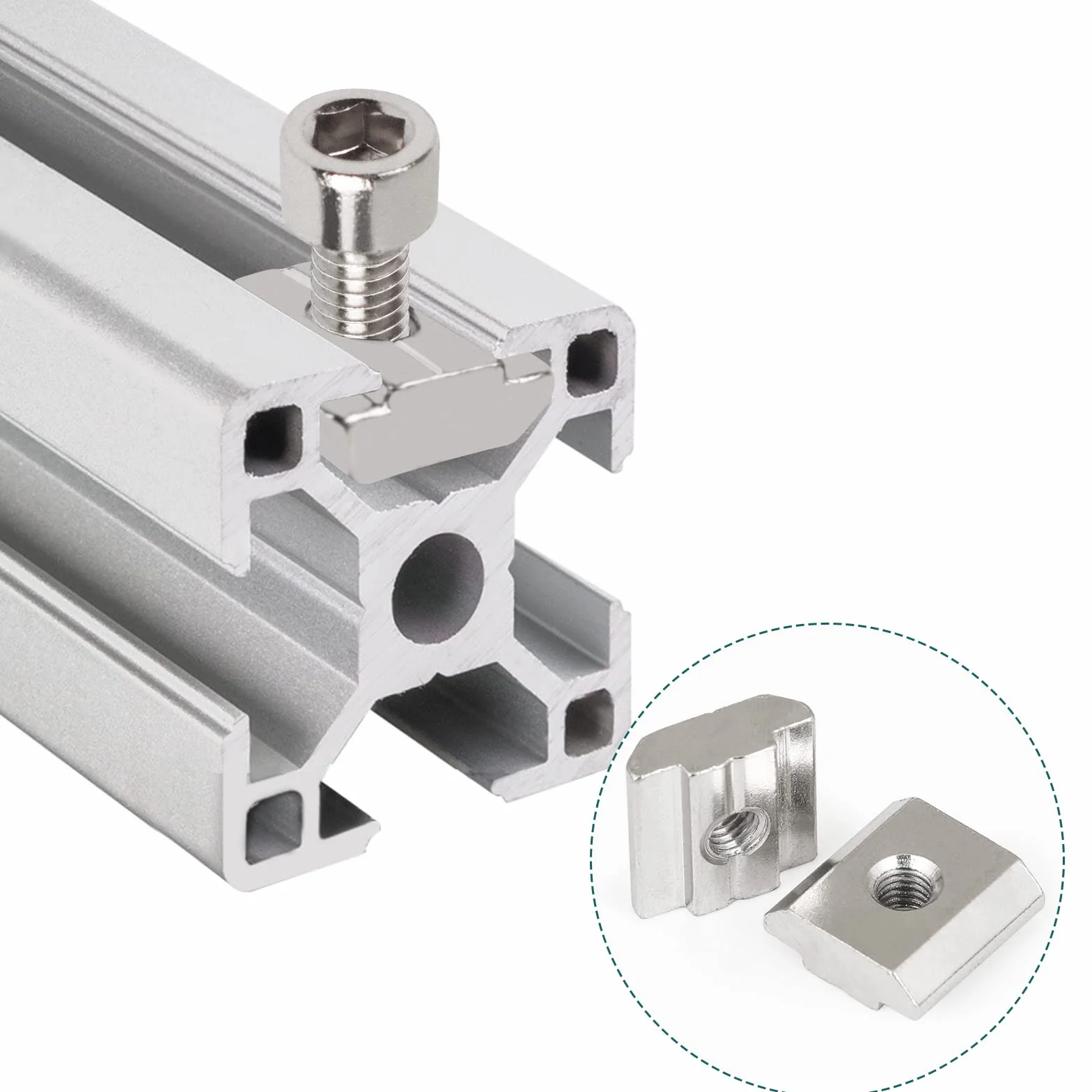 50 sztuk kamieni ustalających M8, zestaw kamieni ustalających Leryati T-Nut z węglika stali, długie kamienie ustalające T-Nut z aluminium z wytłaczanego rowka, kamienie ustalające węglik stali M8