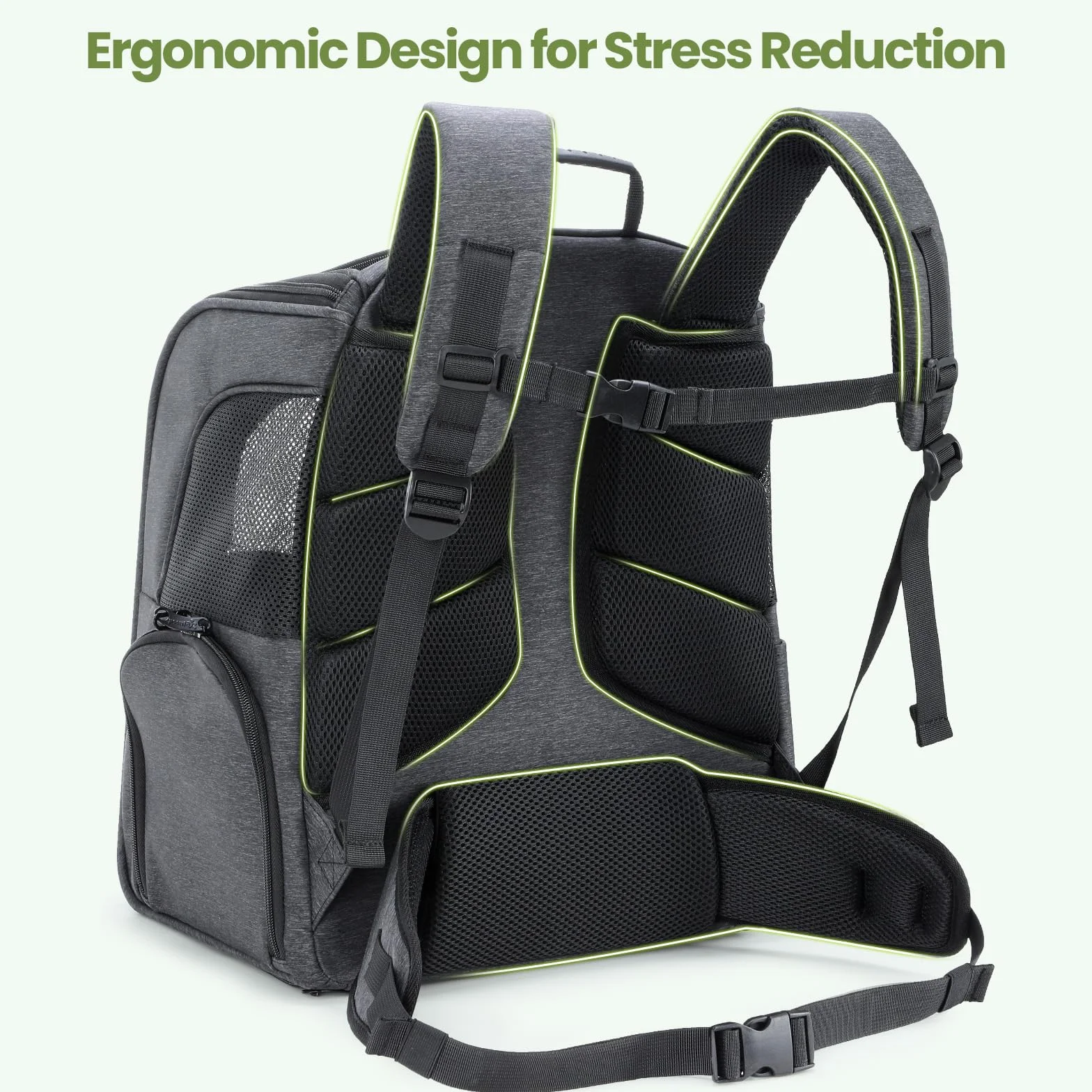 Pecute Ergonomiczny Plecak dla Kota z Redukcją Obciążenia 30%, Oddychający Nosidełko