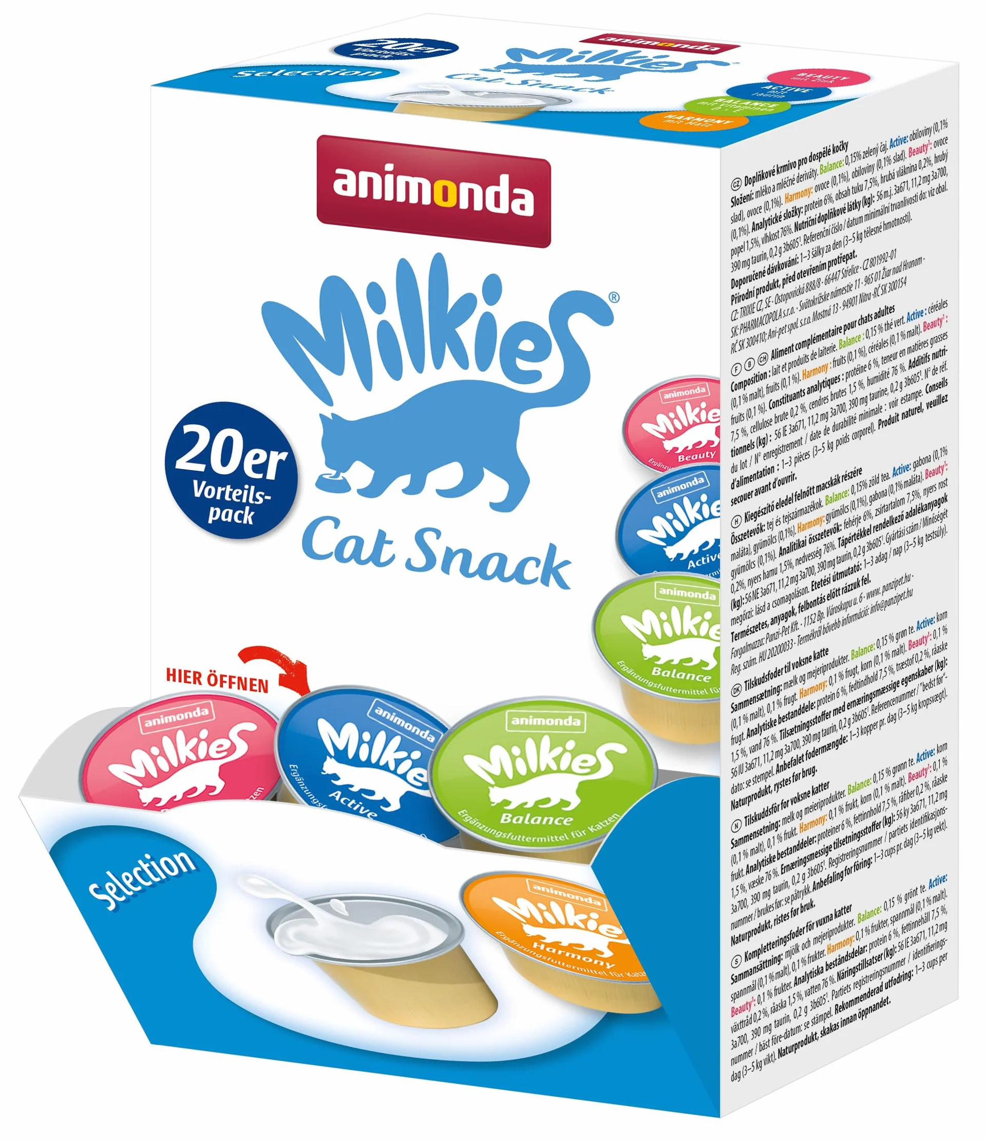 Animonda Vom Feinsten Milkies Power Karma dla Kotów, Mleko, 20 x 15 g