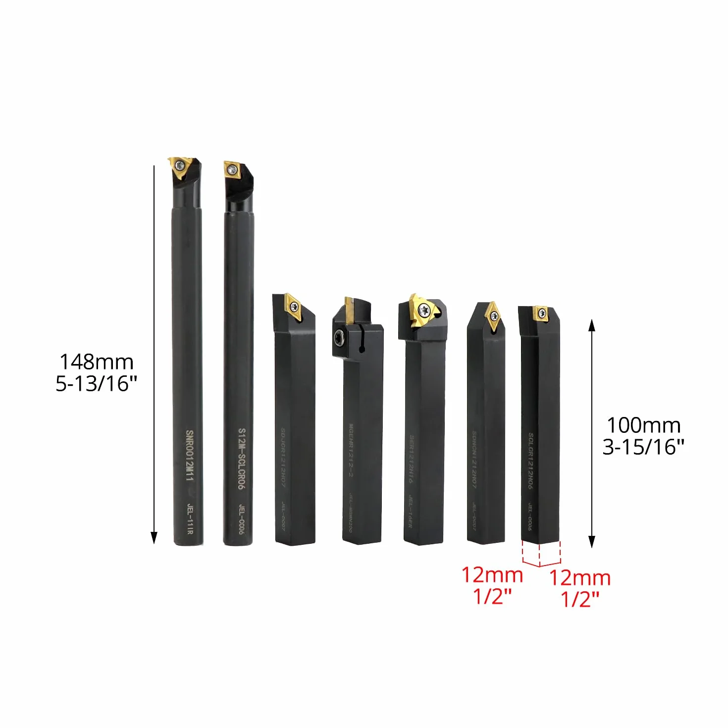 QWORK® 21 sztuk zestaw narzędzi tokarskich, dłuto tokarskie z możliwością wykrawania 12 mm, do różnorodnych prac precyzyjnych i tokarskich