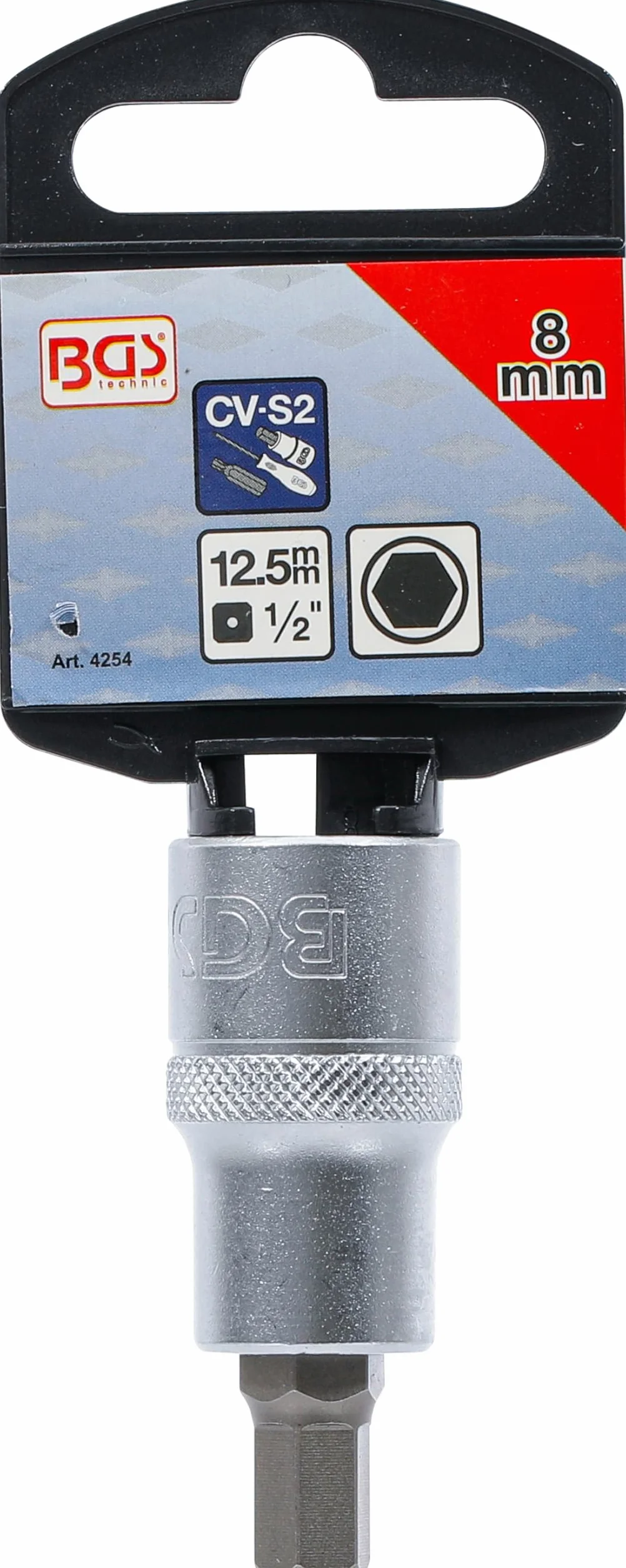 BGS 4254 | Nasadka do bitów | 12,5 mm (1/2") | gniazdo sześciokątne 8 mm