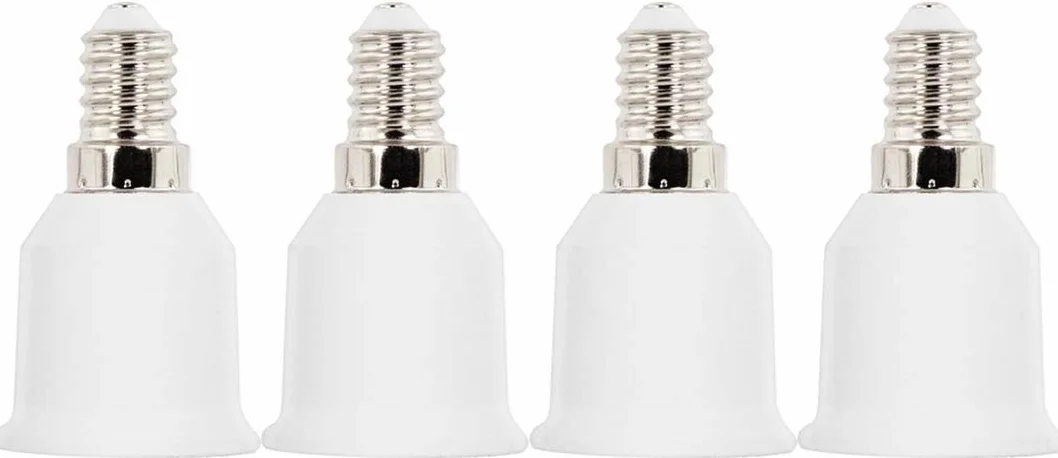 Voarge 4 sztuki oprawki do lampy z gwintem E14 na gwint E27 do żarówek halogenowych LED energooszczędne białe