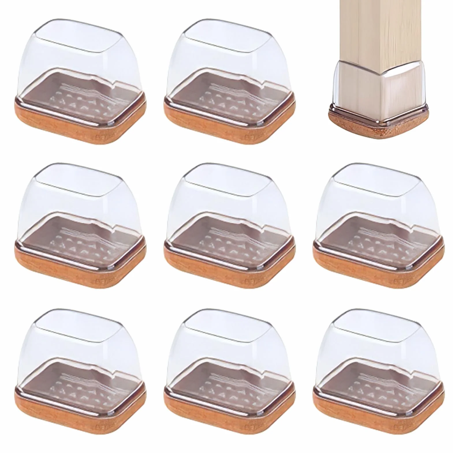 Silikonowa podkładka na krzesło - 8 elementów 3,2x2,2 cm, odporna na zarysowania, redukcja hałasu