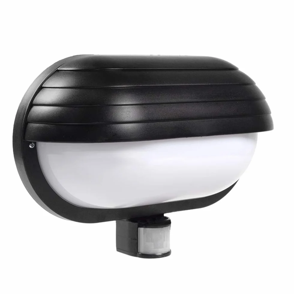Maclean MCE33 PIR plafon ścienny z czujnikiem ruchu 60 W 180° czujnik ruchu uchwyt lampy E27 lampa ścienna czarna