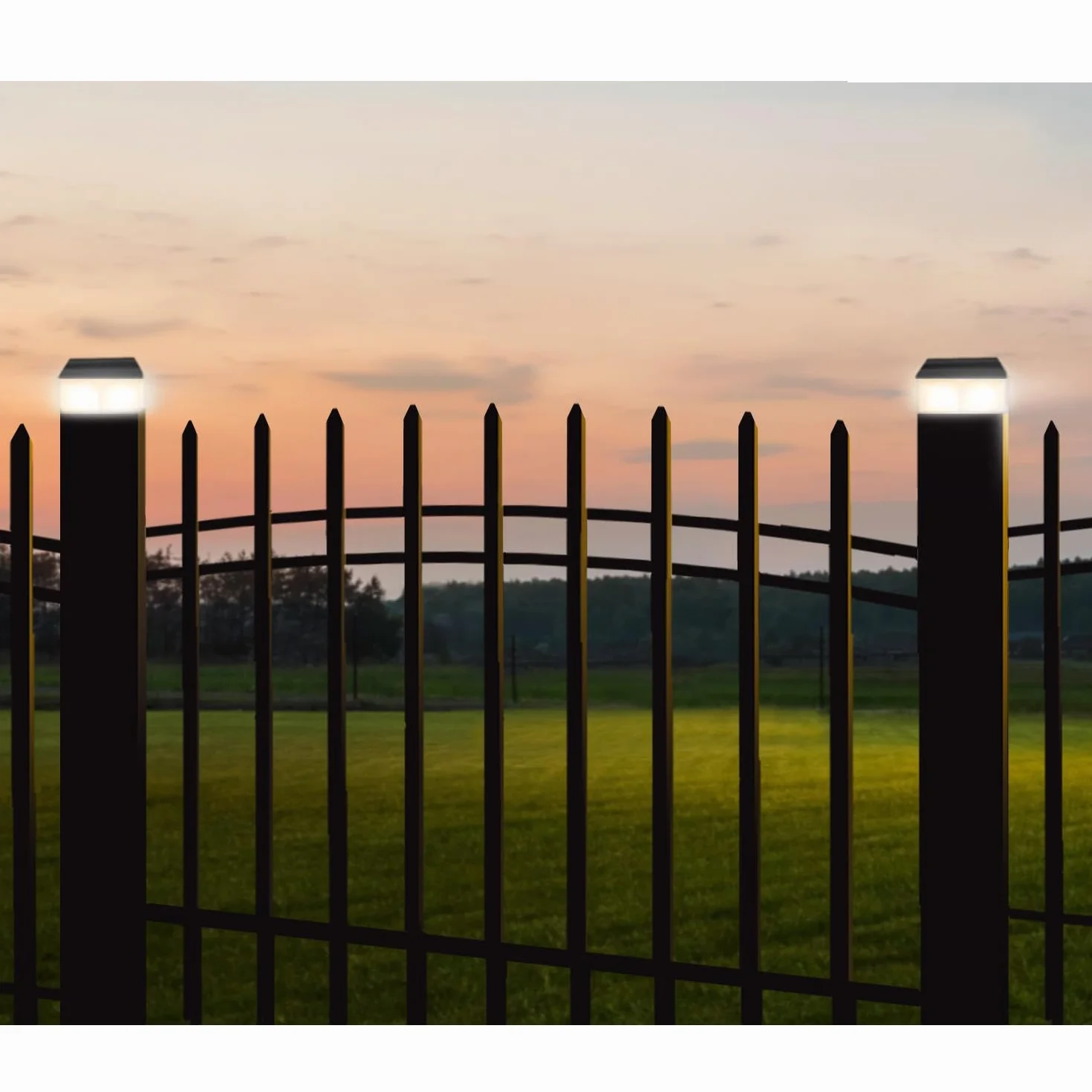 Green Blue GB128 Lampa Solarna LED 100x100 na Słupek, Lampa Ogrodowa z Czujnikiem Zmierzchu, Kolor Ciepły Biały (4000K), Czarna, Zewnętrzna Lampa Słupkowa Idealna do Ogrodu, na Podwórko