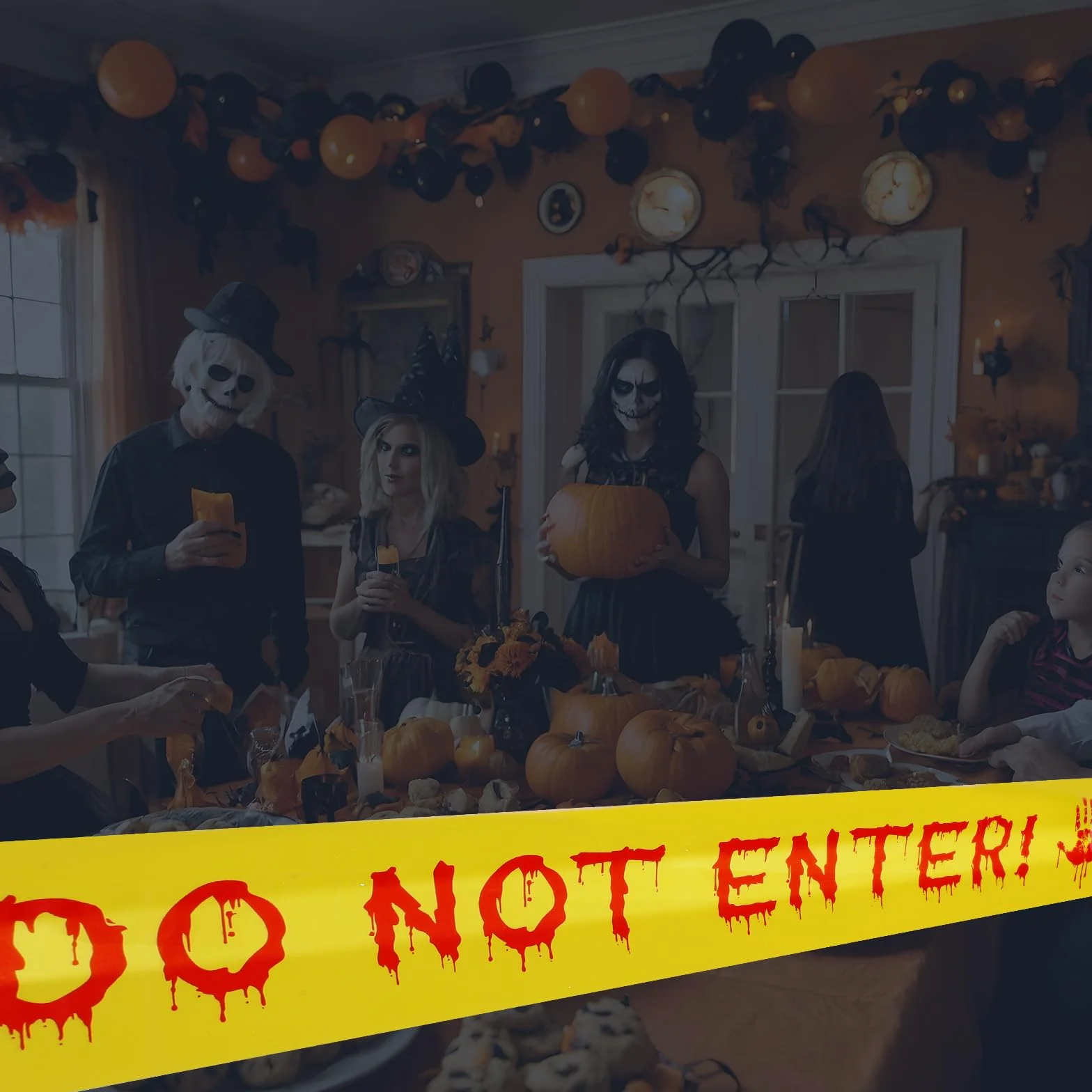 Amabro Taśma ostrzegawcza Halloween 4,8 cm x 25 m nie wchodź