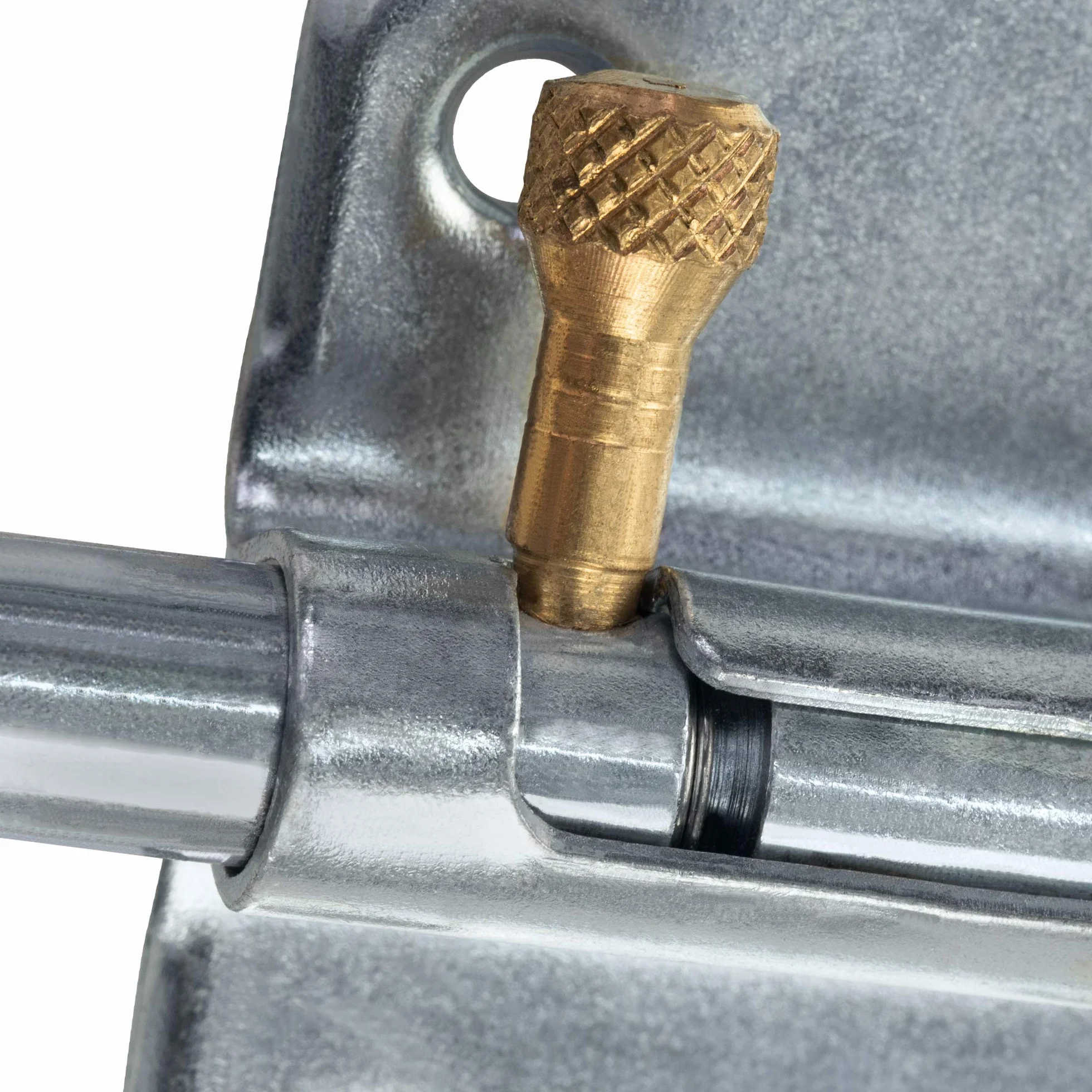 Gedotec Metalowy rygiel do drzwi z zabezpieczeniem sprężynowym - H7006 | sworznie sprężynowe z skokiem 25 mm | stal niklowana polerowana | 1 sztuka - zamknięcie drzwi do mebli, drzwi i szafek