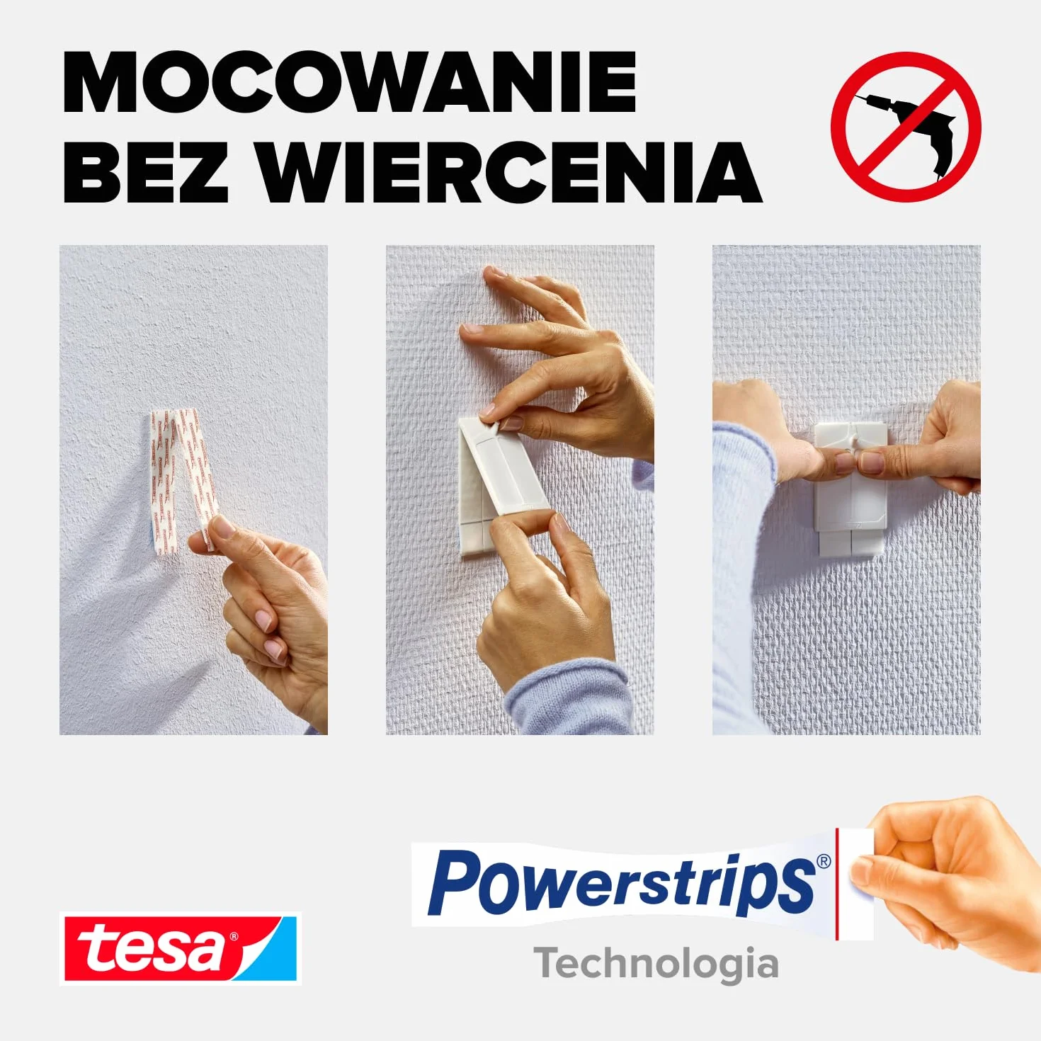 tesa Gwoździe samoprzylepne do tapet i tynku 0,5 kg w opakowaniu 4 szt. – samoprzylepne paznokcie do delikatnych powierzchni – bez pozostawiania śladów – do 0,5 kg udźwigu na gwóźdź – 4 x 2 gwoździe