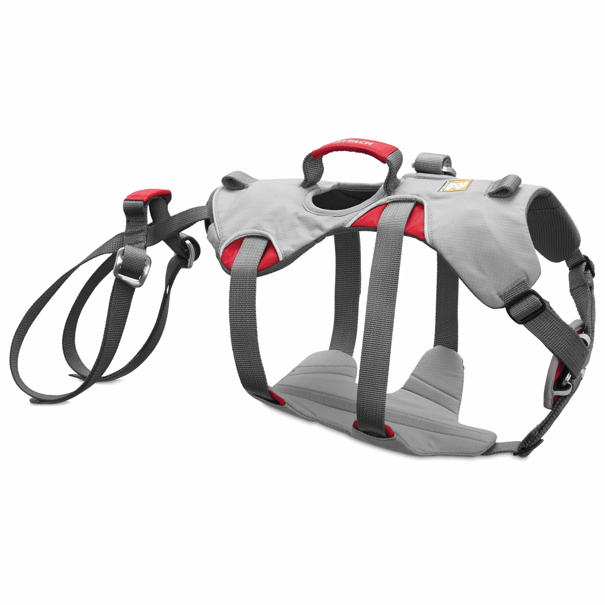 Ruffwear Szelki wspinaczkowe dla psów, bardzo małe rasy, regulowane dopasowanie, rozmiar: XS, Cloudburst Grey, podwójna uprząż