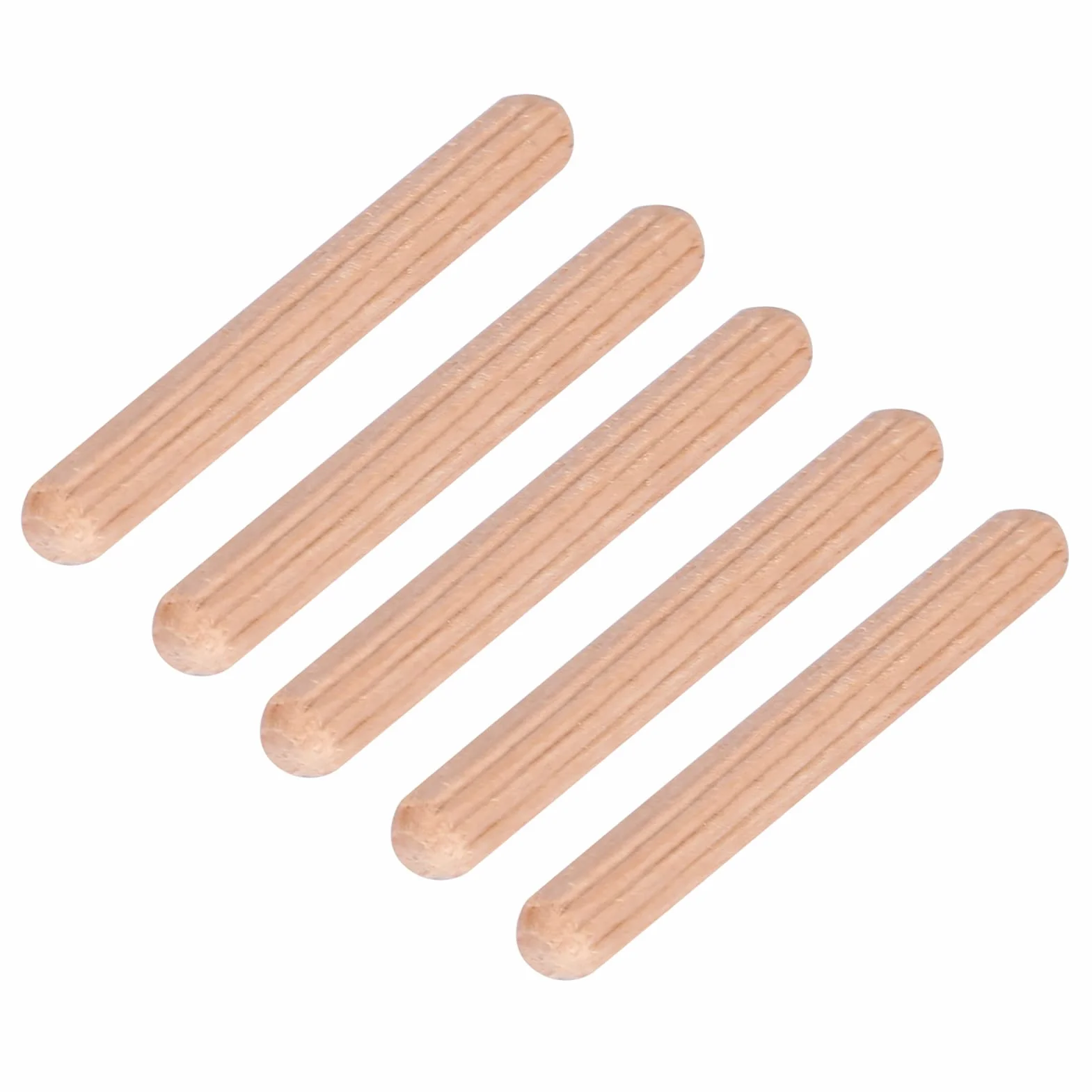 Drewniane kołki M6 × 50 mm Zestaw 50 szt. Okrągły ząbkowany wkręt z twardego drewna