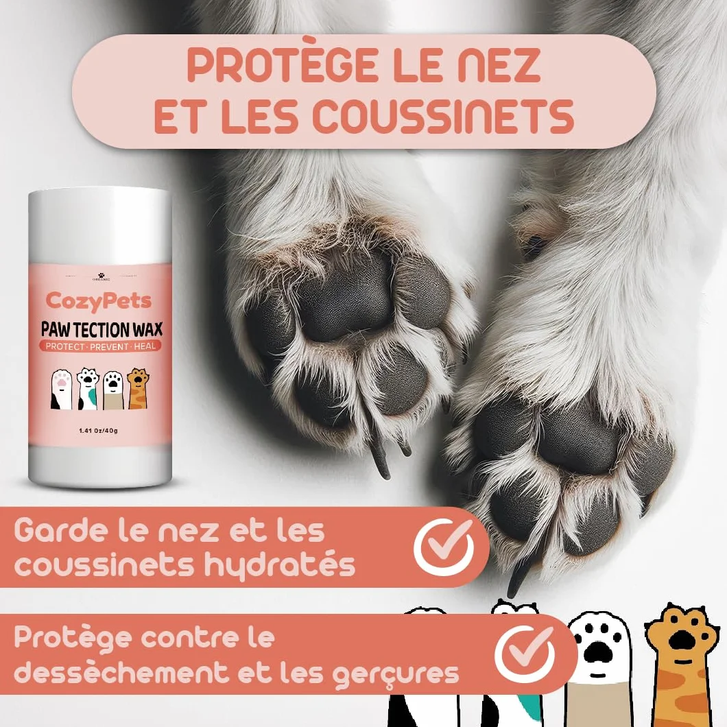 Kremowy balsam dla psa w formacie Roll-on. Balsam ochronny na nos i łapy psa i kota 40 g. 100% organiczny krem z olejem kokosowym, oliwą z oliwek i aloesem