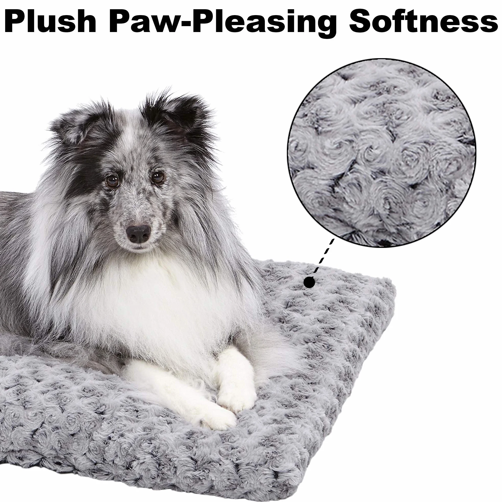 MidWest Homes for Pets Ombré Pluszowe legowisko dla zwierząt domowych, długie legowisko dla zwierząt domowych o długości 55,88 cm (55,88 cm), dla ras zabawkowych psów/kotów, szare, model 40622-SGB