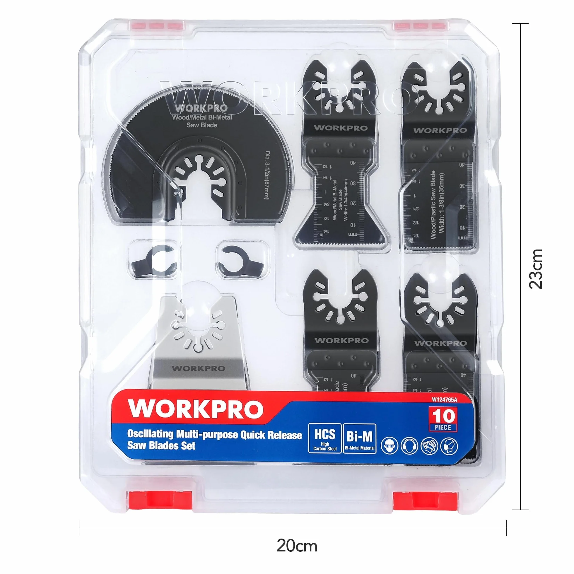WORKPRO 10 szt. wielofunkcyjnych ostrzy do drewna/metalu/tworzyw sztucznych, uniwersalne brzeszczoty do pił oscylacyjnych z szybkim uwalnianiem