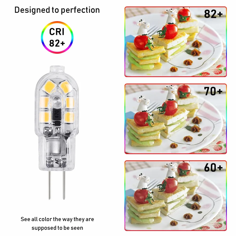 Vicloon G4 LED-lamp 10-pack warm wit 2W 130lm 12V AC/DC 3000K 360°