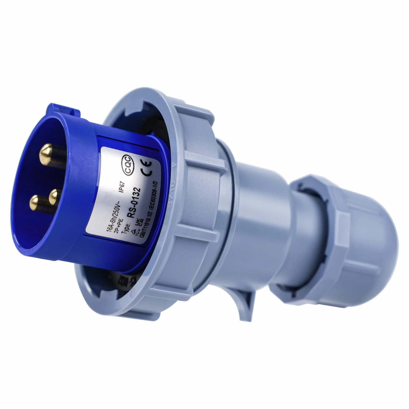 Adapter Przemysłowy 250V 16A 2P + E, 3-Pinowy Adapter Wtyczki/Gniazda Elektrycznego CEE Ip67 Wodoodporne Ognioodporne Złącze Sprzęgła Gniazdowego (Wtyczka)