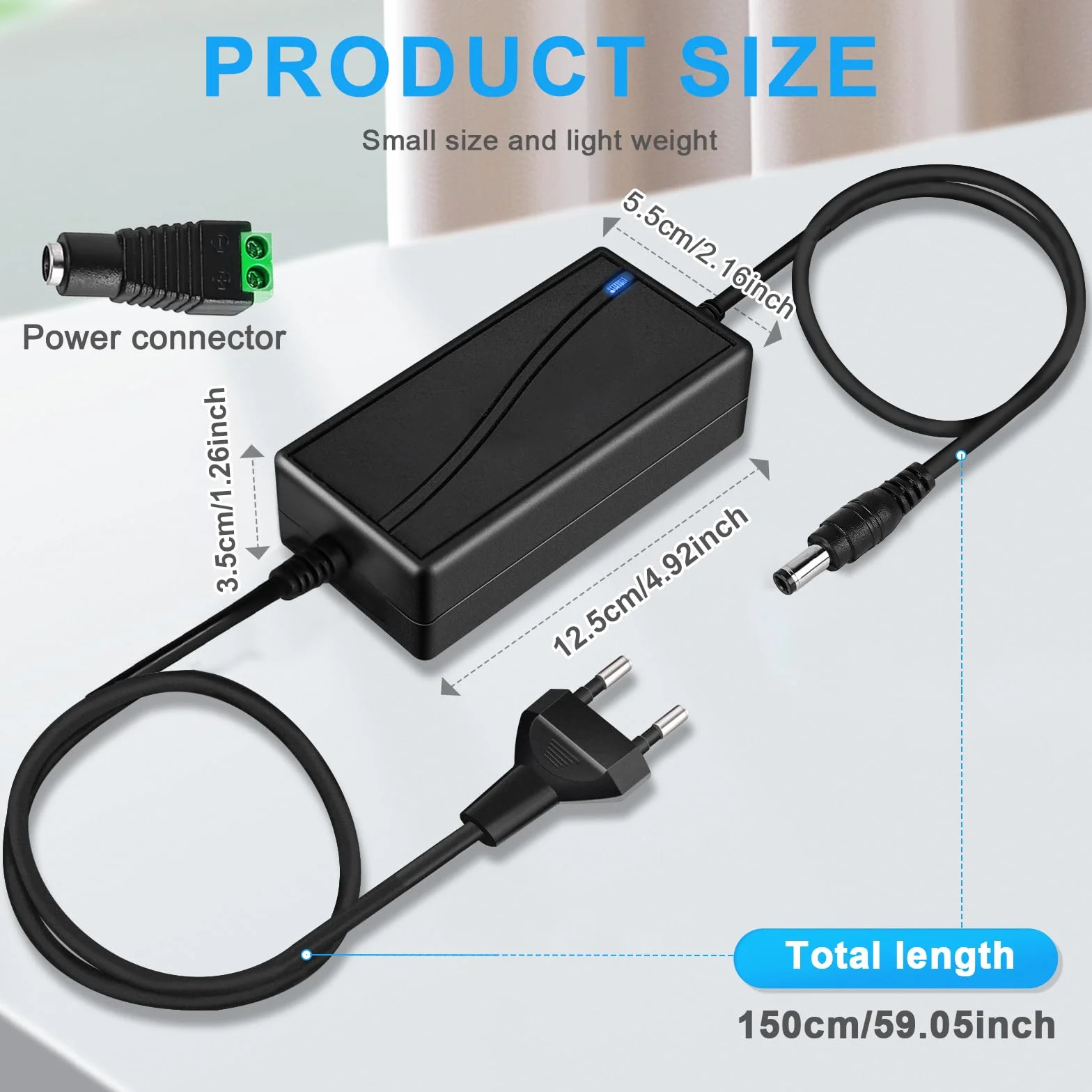 Transformator led 12 V 5 A adapter sieciowy: AC 100-240 V taśma LED wtyczka UE, zasilanie 12 V, uniwersalny adapter sieciowy, zasilacz wtykowy