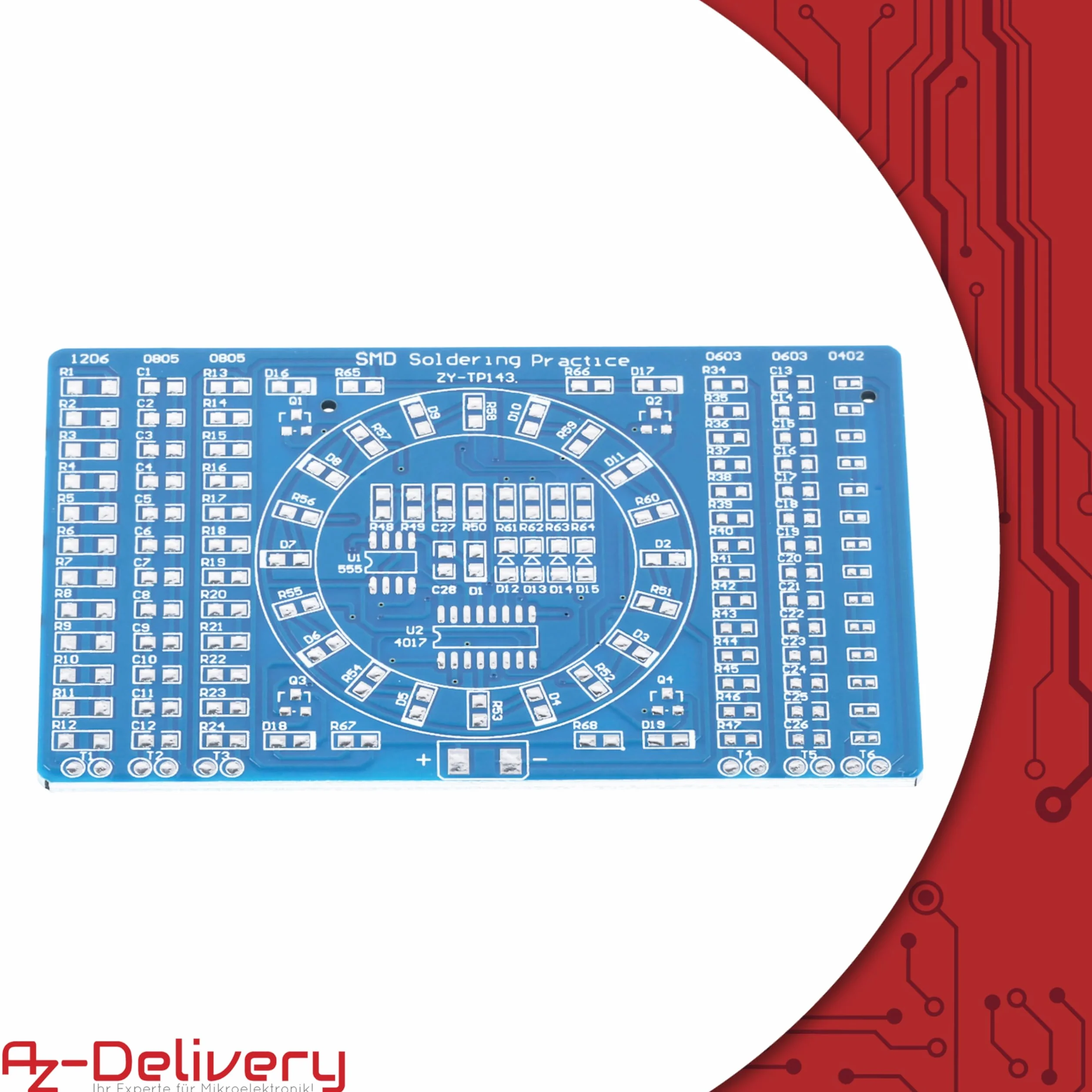 AZDelivery NE555 SMD zestaw do lutowania DIY moduł LED