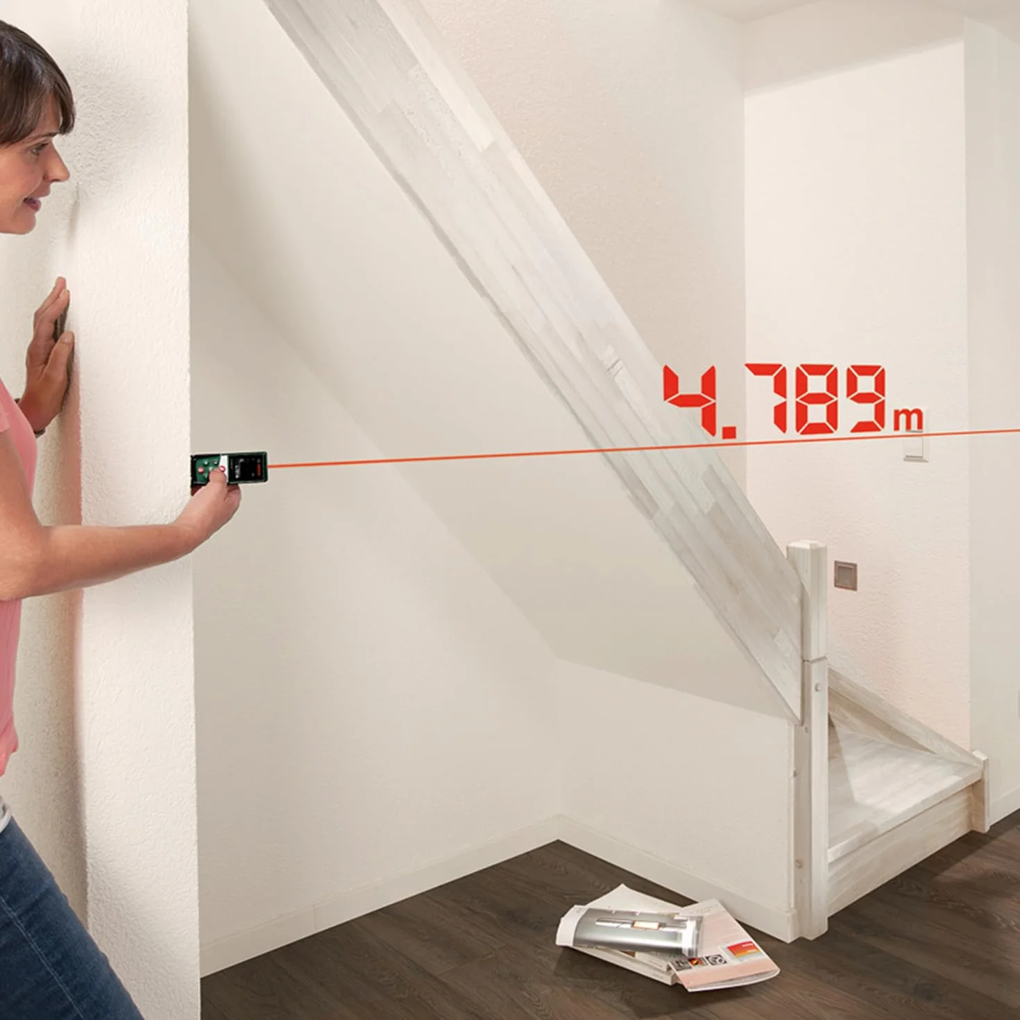 Bosch Dalmierz laserowy UniversalDistance 50 C (precyzyjny pomiar odległości w zakresie do 50 m, komunikacja przez Bluetooth, funkcje pomiarowe, opakowanie kartonowe E-Commerce)