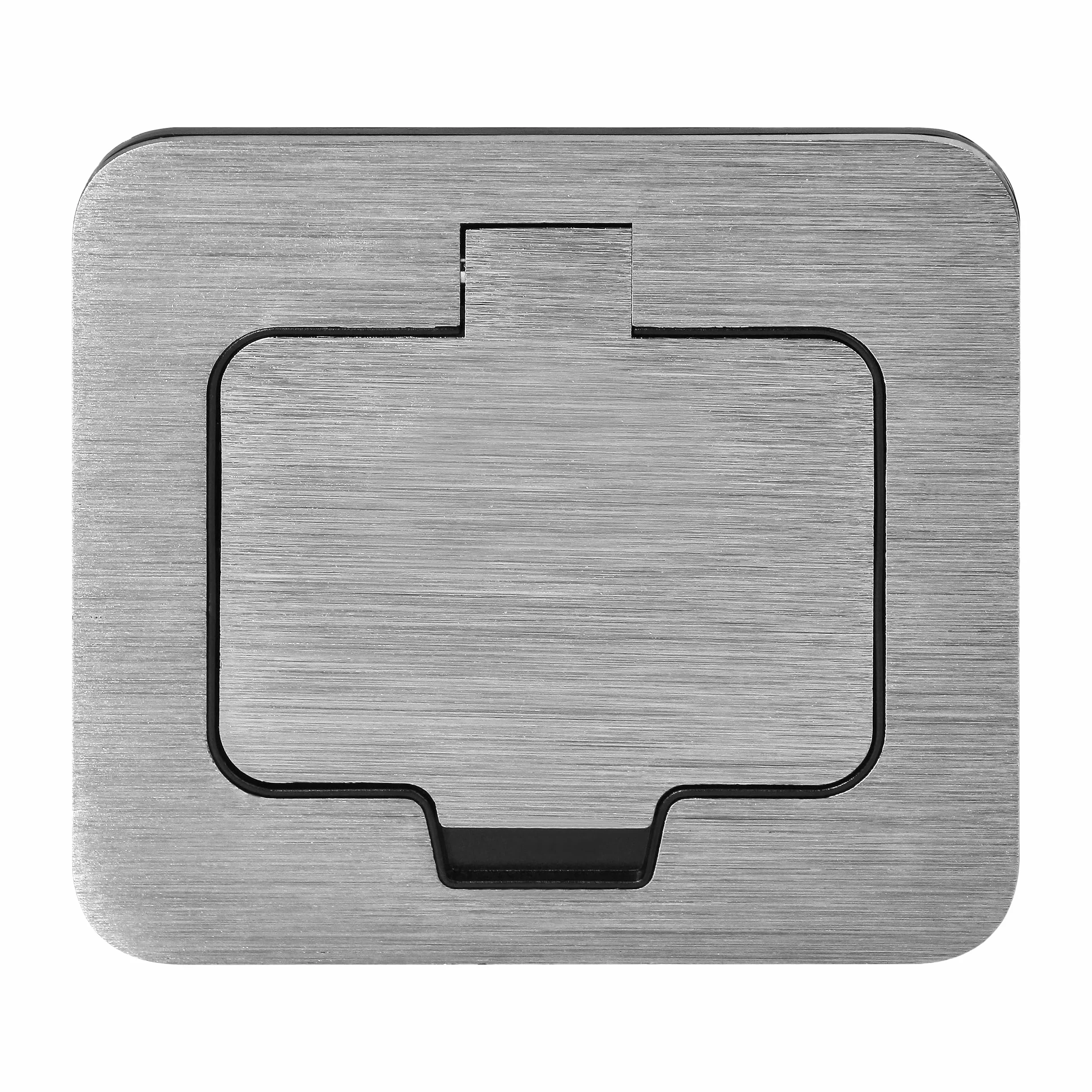 Gniazdo Elektryczne Podtynkowe IP55 z Klapką Wodoodporne Gniazdo Typ E do Blatu Kuchennego Biura Wyspy Kuchennej i Ogrodu (szczotkowane aluminium)