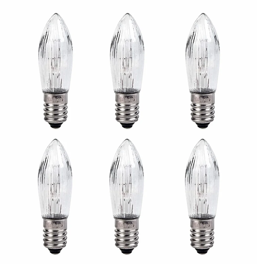 ShuoHui Żarówka E10 16 V/3 W 2700 K świeca ryflowana (3 szt.)