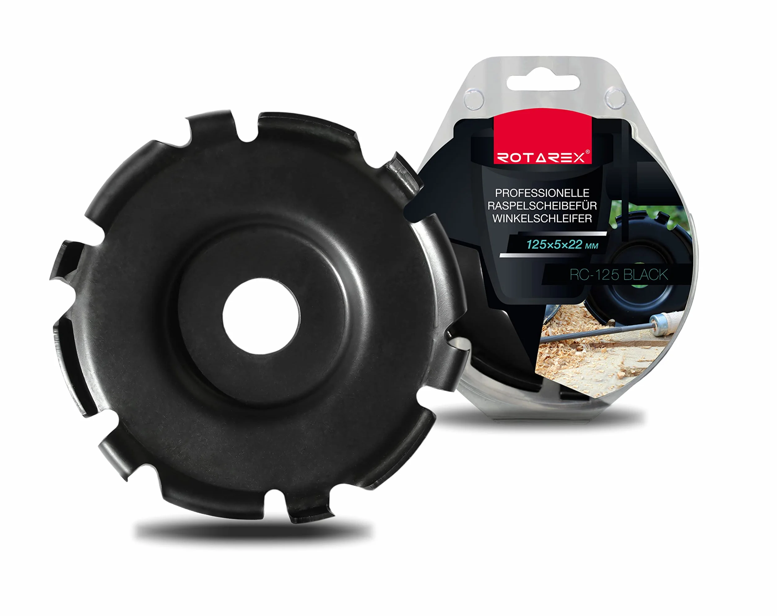 ROTAREX Profi-Tarcza do rzeźbienia w drewnie (miękkie i twarde) - Tarcza do drewna ze szwedzkiej stali hartowanej - Ø 125 mm x 22,2 mm