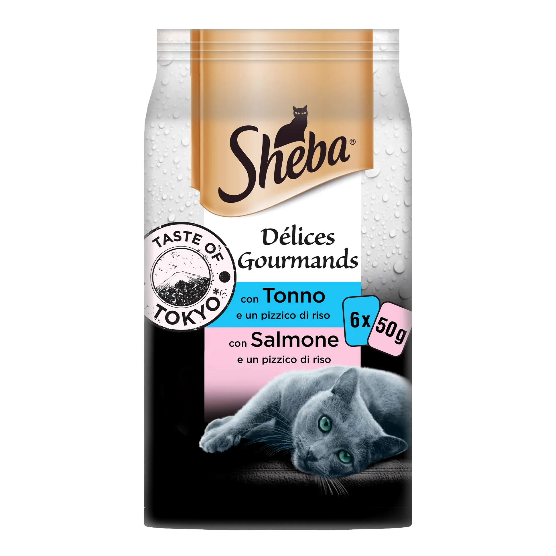 Sheba Délice Gourmands Tokyo karma dla kota z tuńczykiem i łososiem, 72 x 50 g