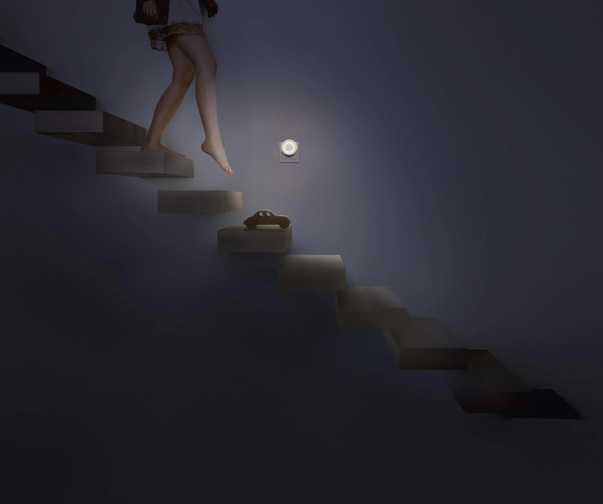 OSRAM Lunetta Backlight Ellipse White, lampa mobilna, 0,31 W, 4 lm, ciepła biel, lampka nocna z czujnikiem ruchu, czujnik dzień/noc, do użytku wewnątrz pomieszczeń