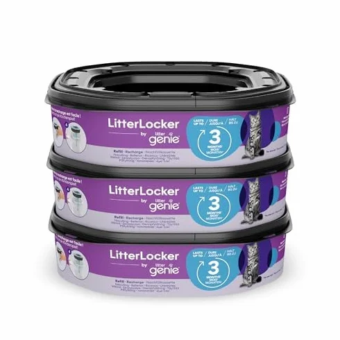 Litter Genie Zestaw 3 ośmiokątnych wkładów do kosza na śmieci LitterLocker i Fashion Kosz na śmieci
