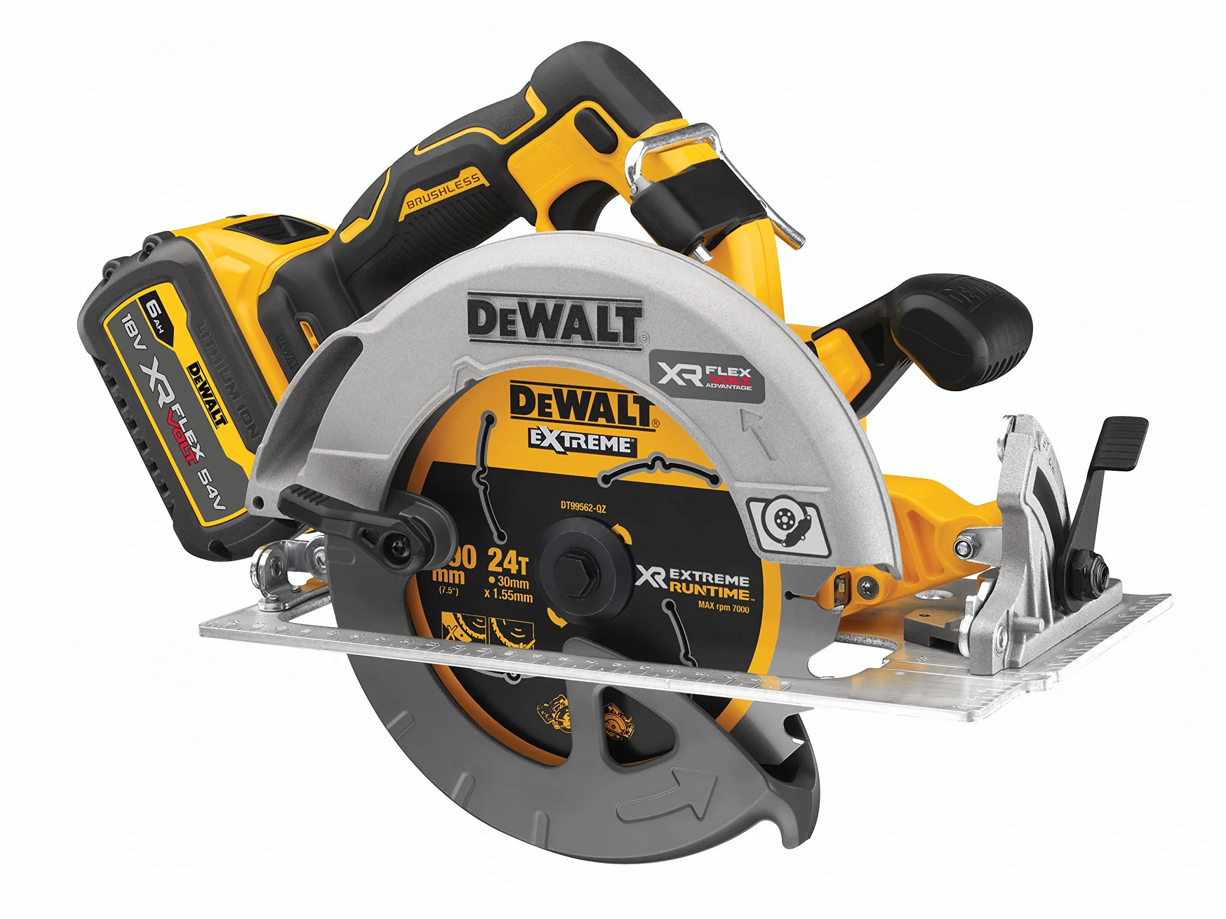 DEWALT DCS573NT-XJ, żółto-czarny, DCS573NT-XJ-Sierra Circular sin escobillas XR 18V XRP FV Advantage