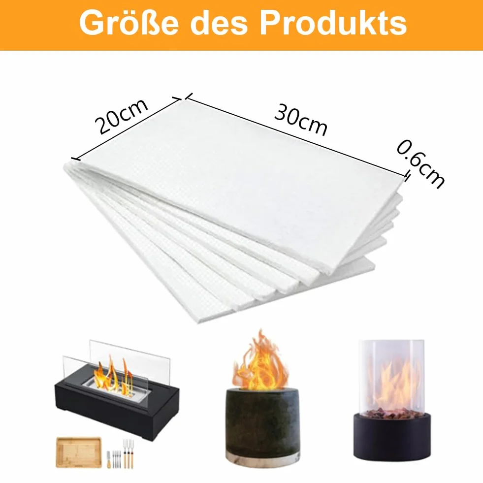 Wełna ceramiczna 30x20 cm 4 sztuki gąbka do pieca kominkowego na bioetanol