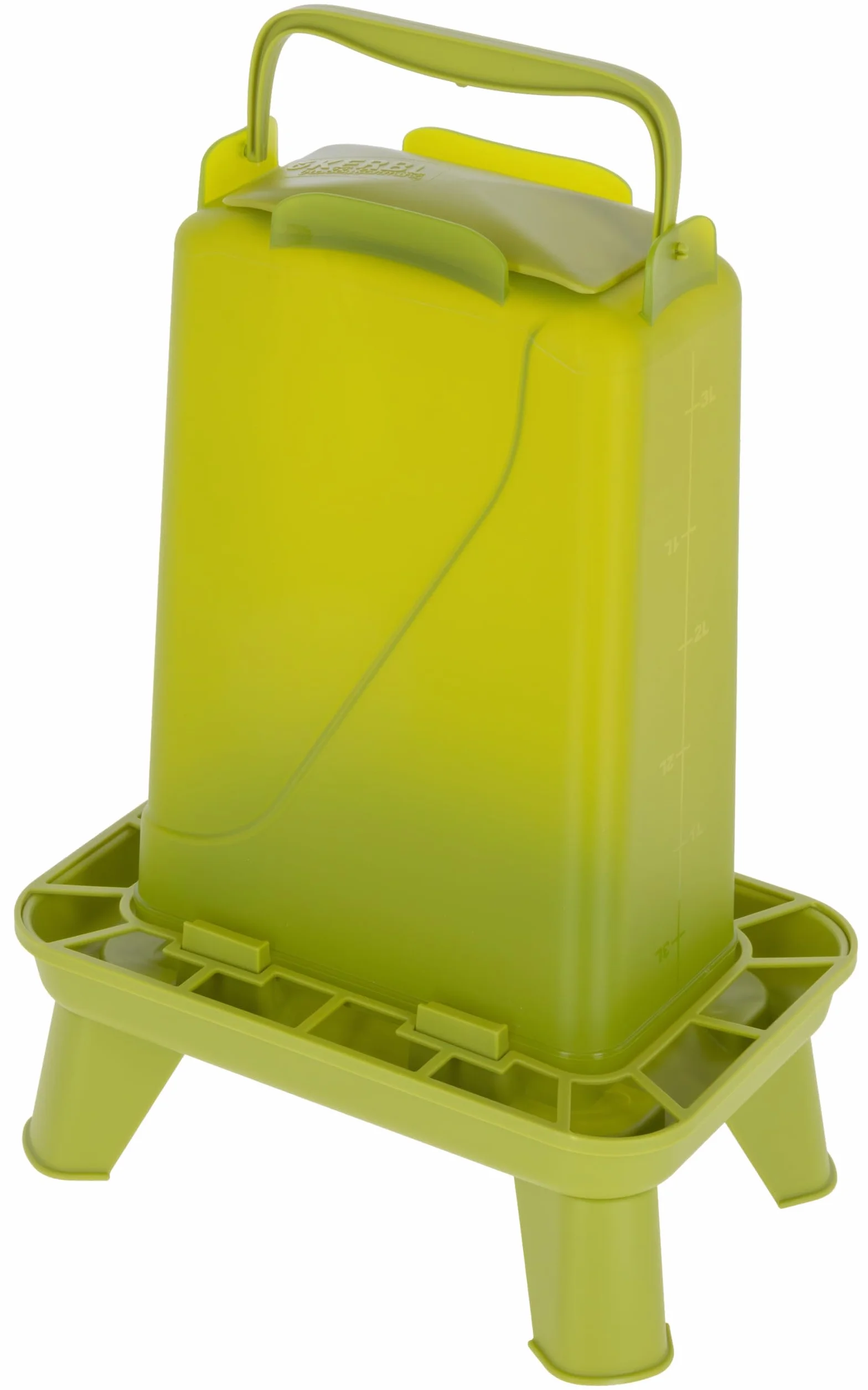 Kerbl Hobbyfarming Karmnik Automatyczny z Nóżkami, Automatyczne Podawanie Paszy, Wraz z Nóżkami, Zdejmowana Pokrywa, Odporny na Warunki Atmosferyczne, 3,5 Litra, Zielone