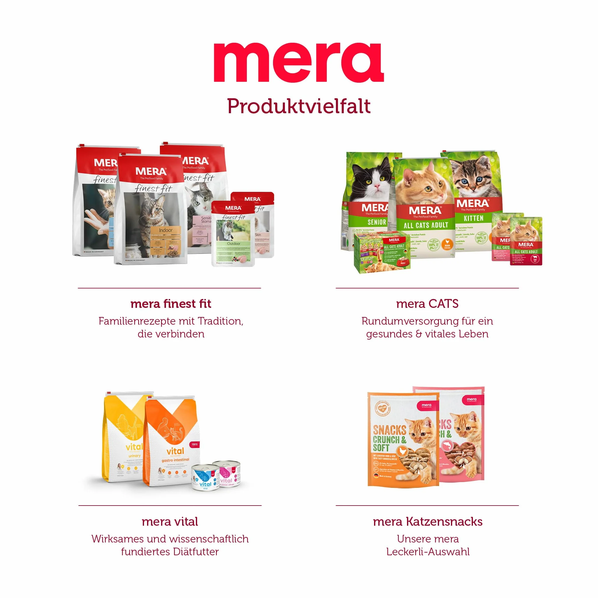 MERA Crunch & Soft z łososiem, 200 g pysznych smakołyków dla kotów, pożywna przekąska dla kota pełna witamin i minerałów, chrupiąca poduszka z kremowym wypełnieniem