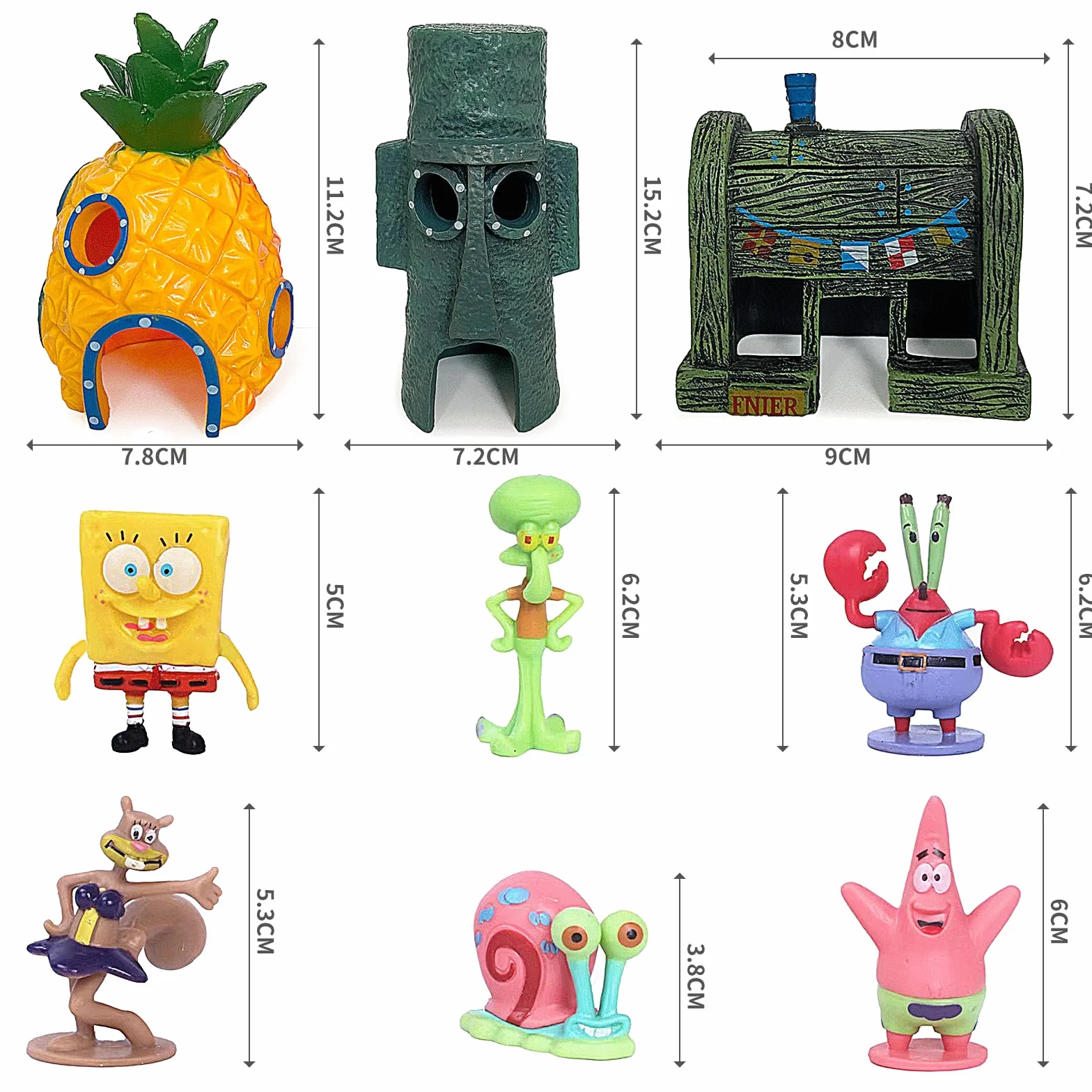 MeYuxg Dekoracja akwarium, ozdoba zbiornika ryb, ornamenty, krajobraz, ananas, do domu, jaskini, dekoracja podwodna, tworzywo sztuczne