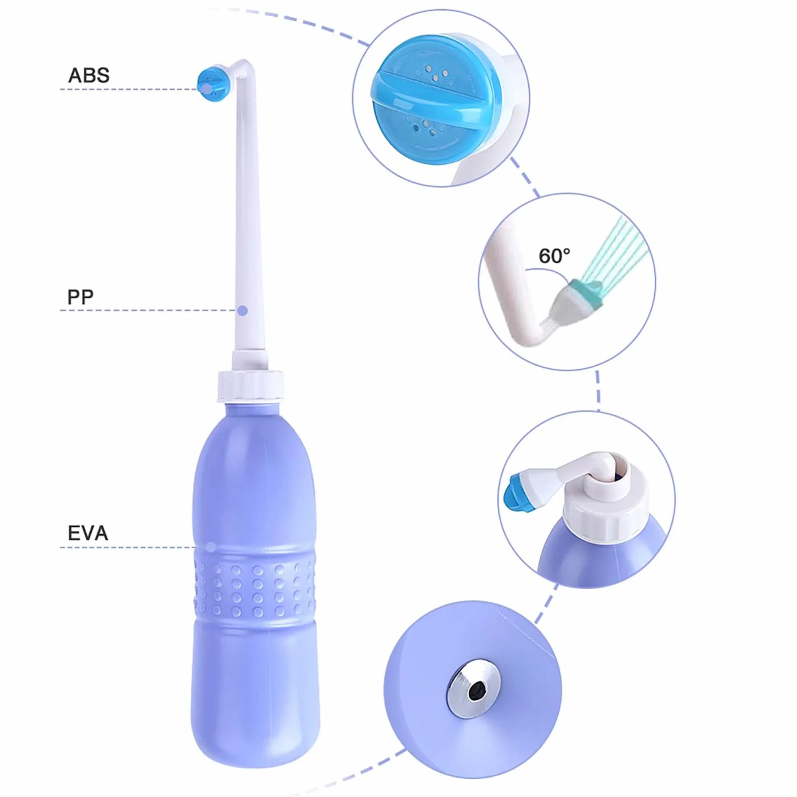 Tragbares Bidet-Sprayer, Reise-Bidet mit Hand-Bidetflasche, Wasser Waschen, Toilette, Badezimmer, Zuhause, Reise, persönliche Hygiene, Toiletten-Spray