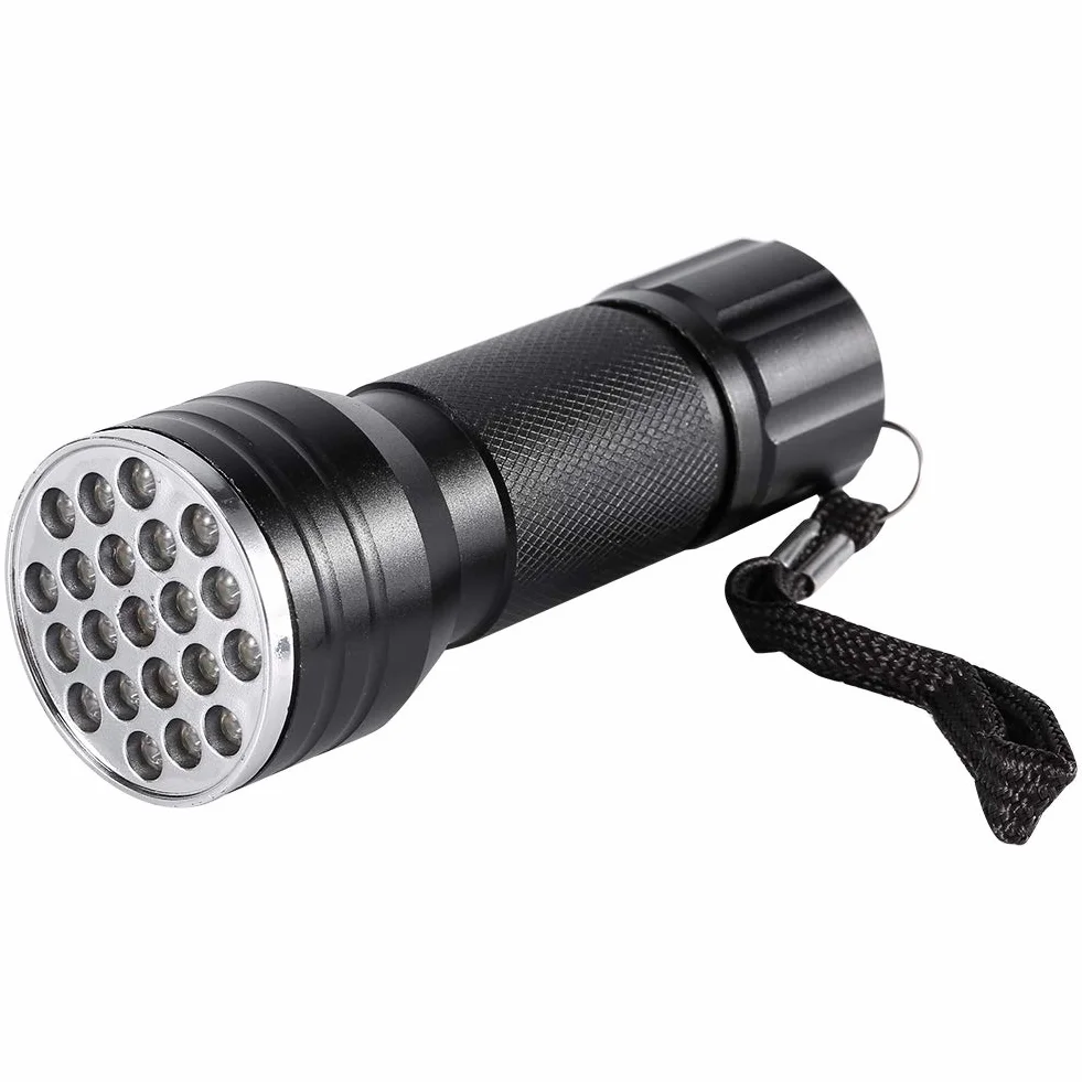 Latarka UV, czarne światło, 21 LED, 395 nM, ręczny detektor światła ultrafioletowego, do suchych plam z moczem psa/kota, pluskwa, skorpiona