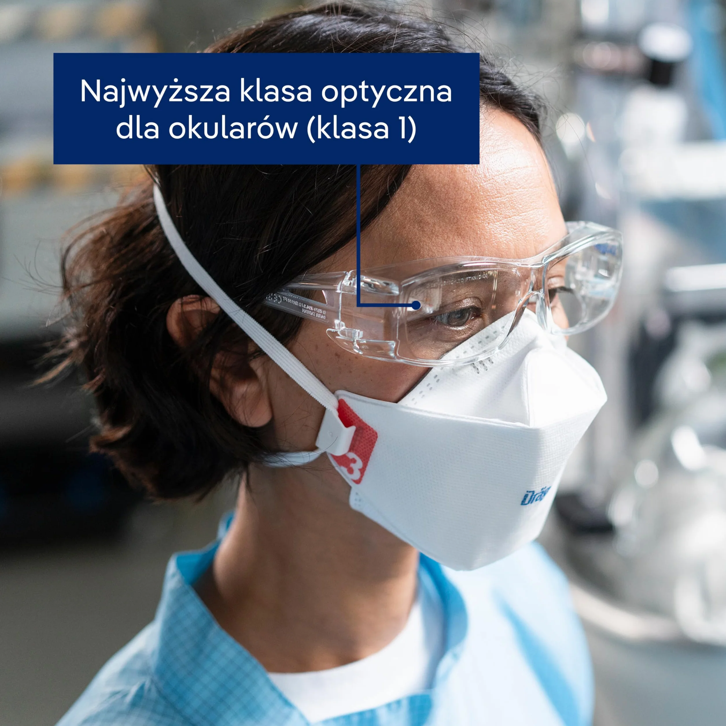 Dräger X-pect 2400 okulary ochronne, lekkie okulary robocze, na plac budowy, warsztat, jazdę na rowerze, jogging, służby ratownicze, laboratorium, przezroczyste, odporne na zarysowania i zaparowanie