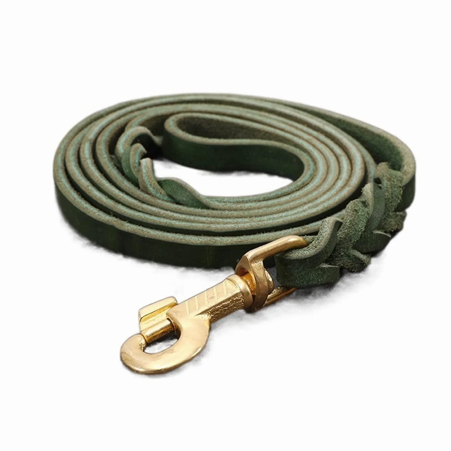 Skórzana smycz dla dużego psa Smycz do treningu chodzenia Pleciona lina trakcyjna z prawdziwej skóry Miedziany haczyk dla owczarka niemieckiego Labradora (kolor: 1, rozmiar: 1,2 cm x 180 cm) (2 1,2