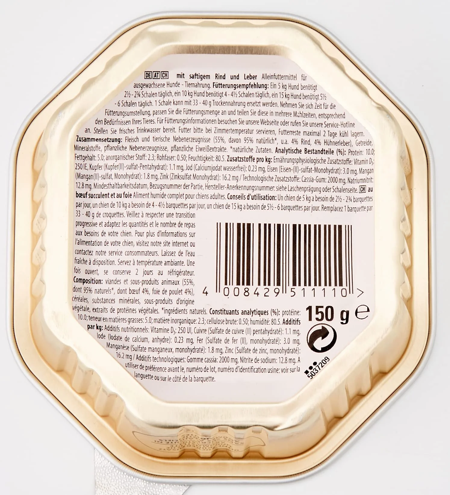 Cesar Adult karma dla psów klasyczna, z soczystą wołowiną i wątrobą, 14 misek, 14 x 150 g – karma dla psów premium, mokra, bez dodatku cukru, sztuczne aromaty lub barwniki
