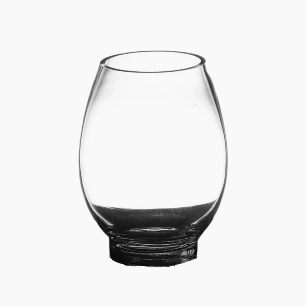 Zbiornik na ryby Kreatywny akwarium z okrągłym szklanym akwarium dla małych złotych rybek do salonu w kształcie jajka, przezroczysty, 15×15×20 cm