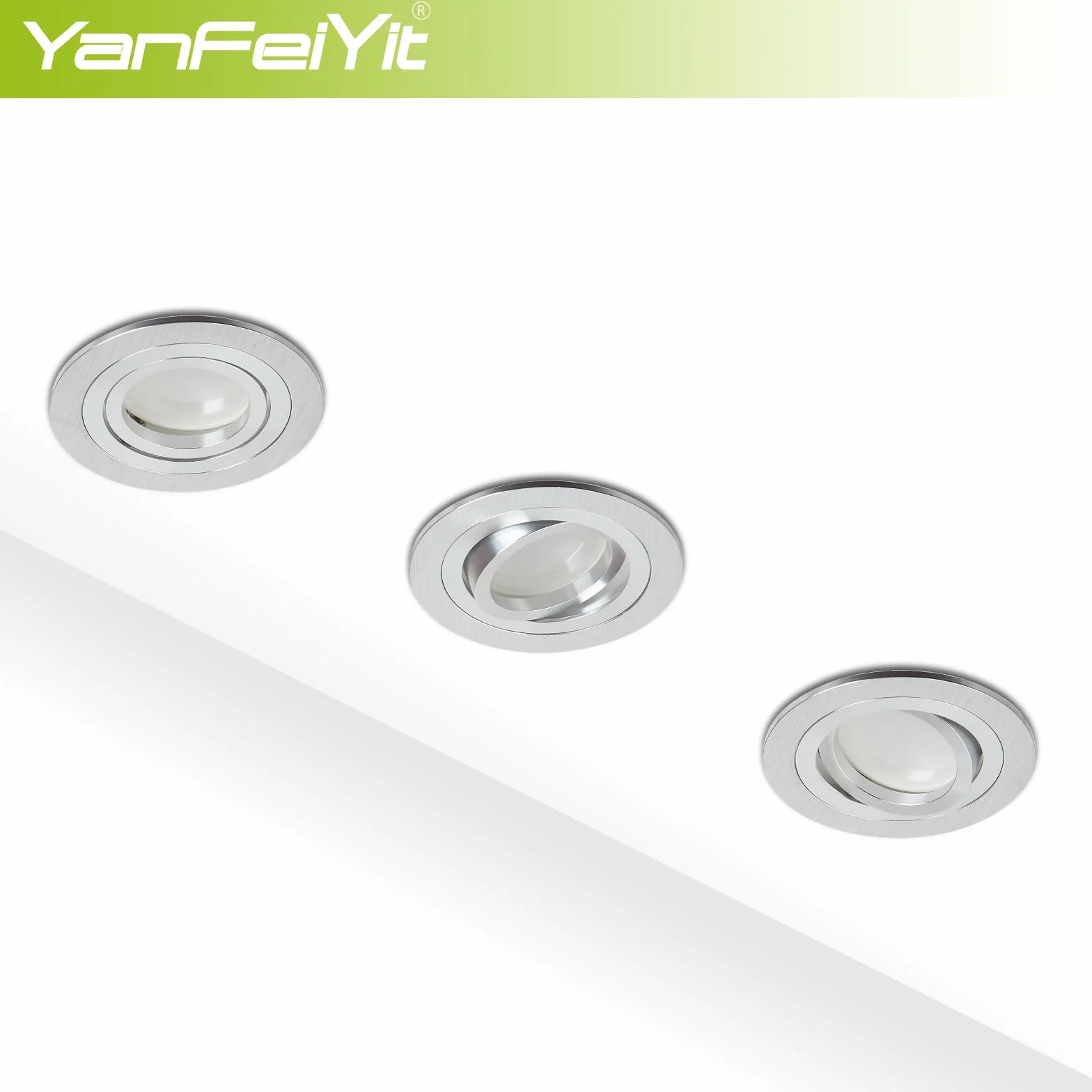 Zestaw 5 Reflektorów LED do Zabudowy Srebrnych Szczotkowanych Okrągłych, 5 x 5 W, 3000 K Ciepła Biel, 230 V Ściemniana GU10, Moduł LED, Lampa