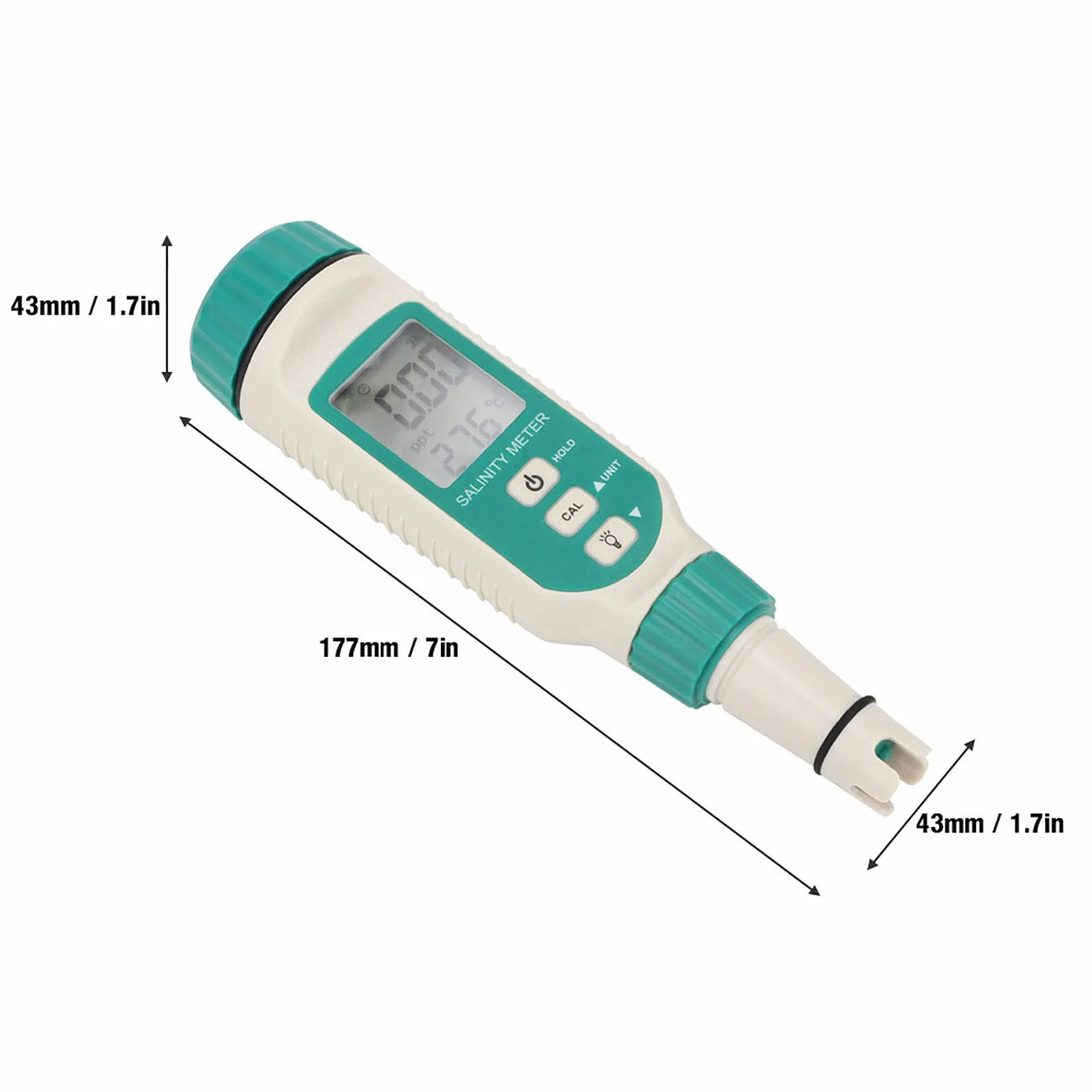 Przenośny cyfrowy tester zawartości soli SMART SENSOR AR8012 z wyświetlaczem LCD i instrukcją obsługi do monitorowania źródeł wody, akwakultury